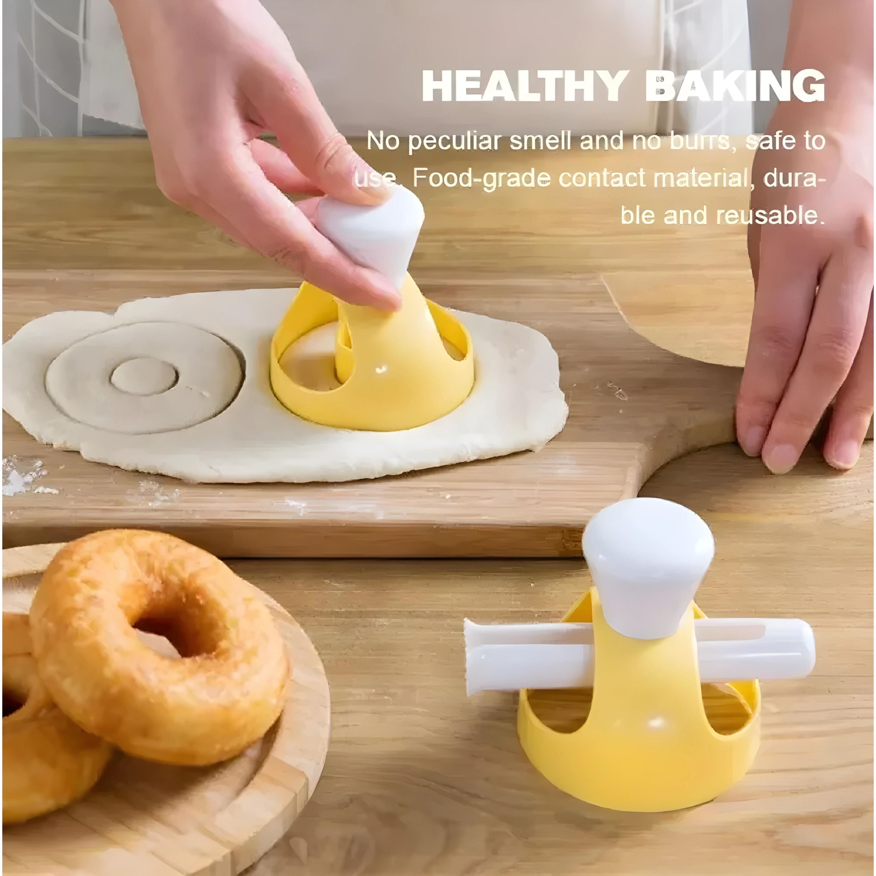 Kitcheniva Doughnut Cutter Mold with Dipping Tong – Round Donut Maker Press