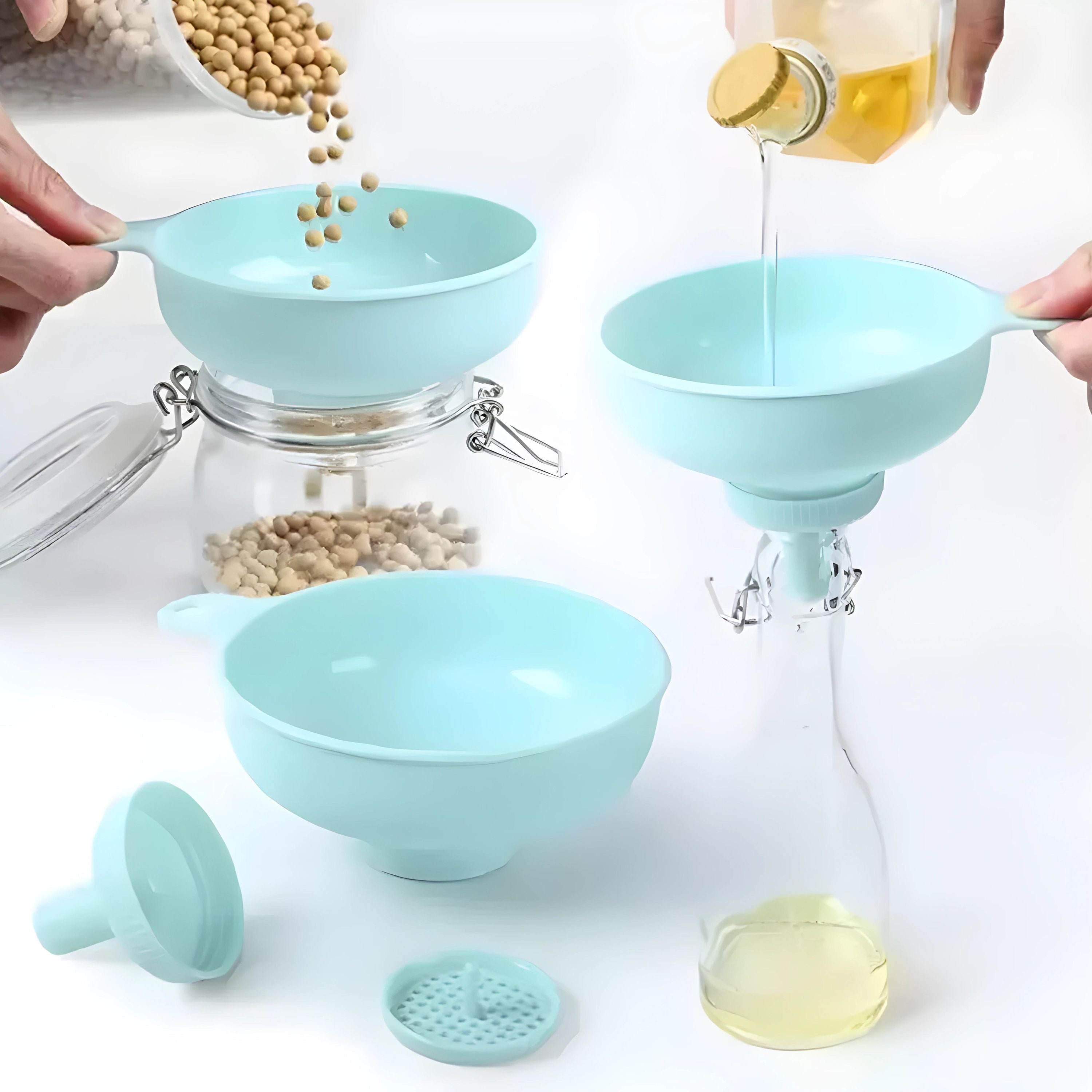 Kitcheniva Wide Funnel With Spout & Strainer