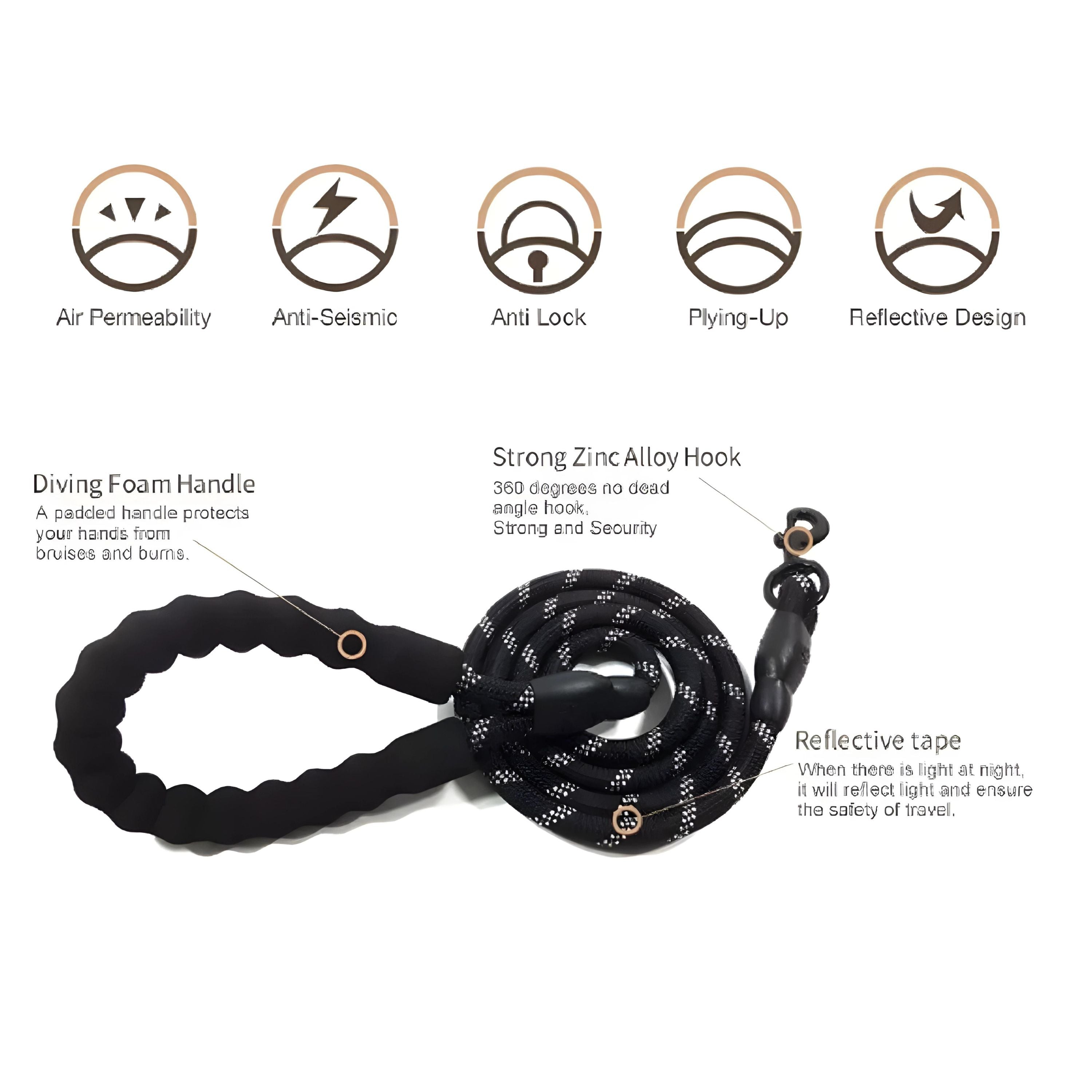 Kitcheniva Dog Rope Leash Nylon Reflective Lead 5 FT
