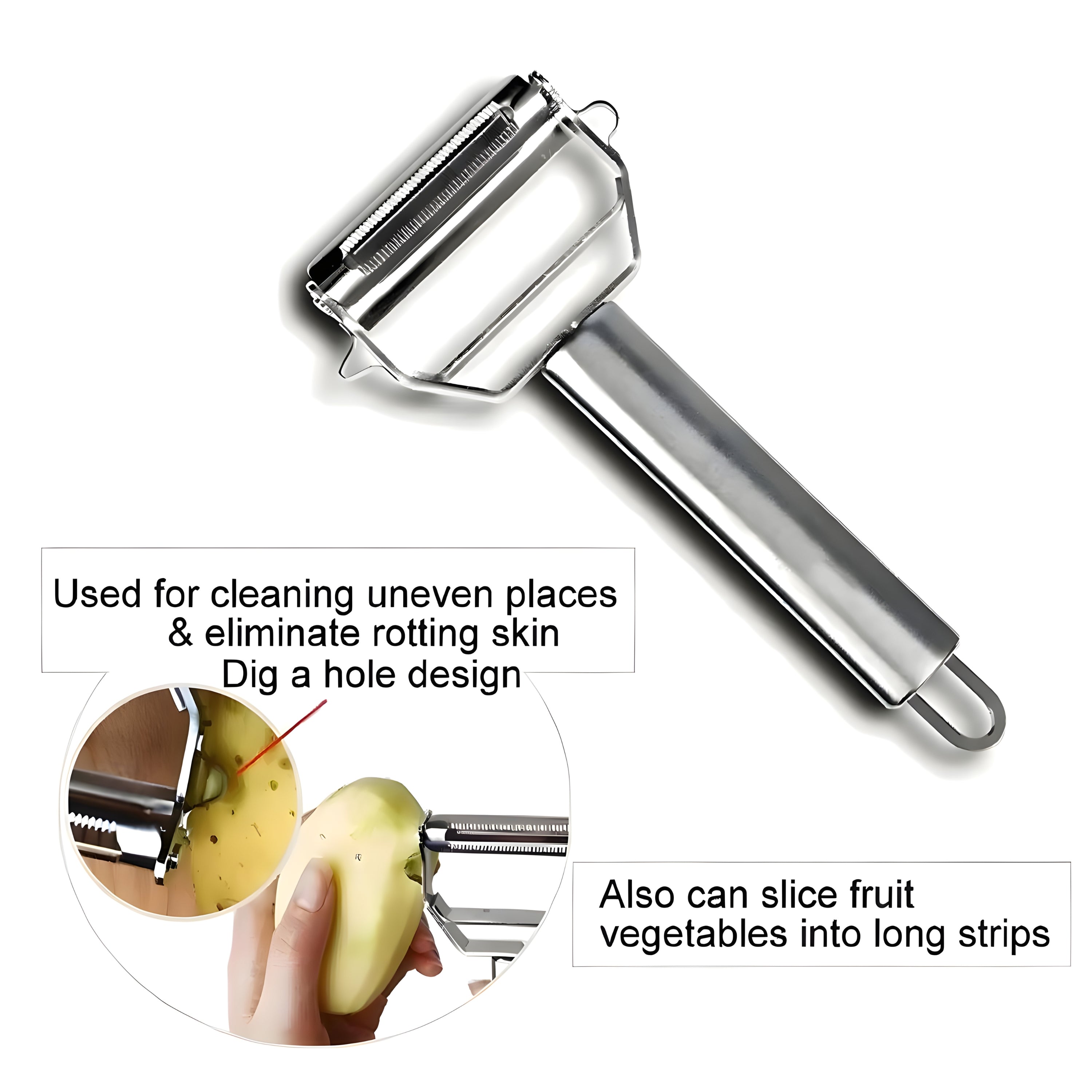 Kitcheniva Stainless Steel Dual-Blade Peeler & Julienne Slicer