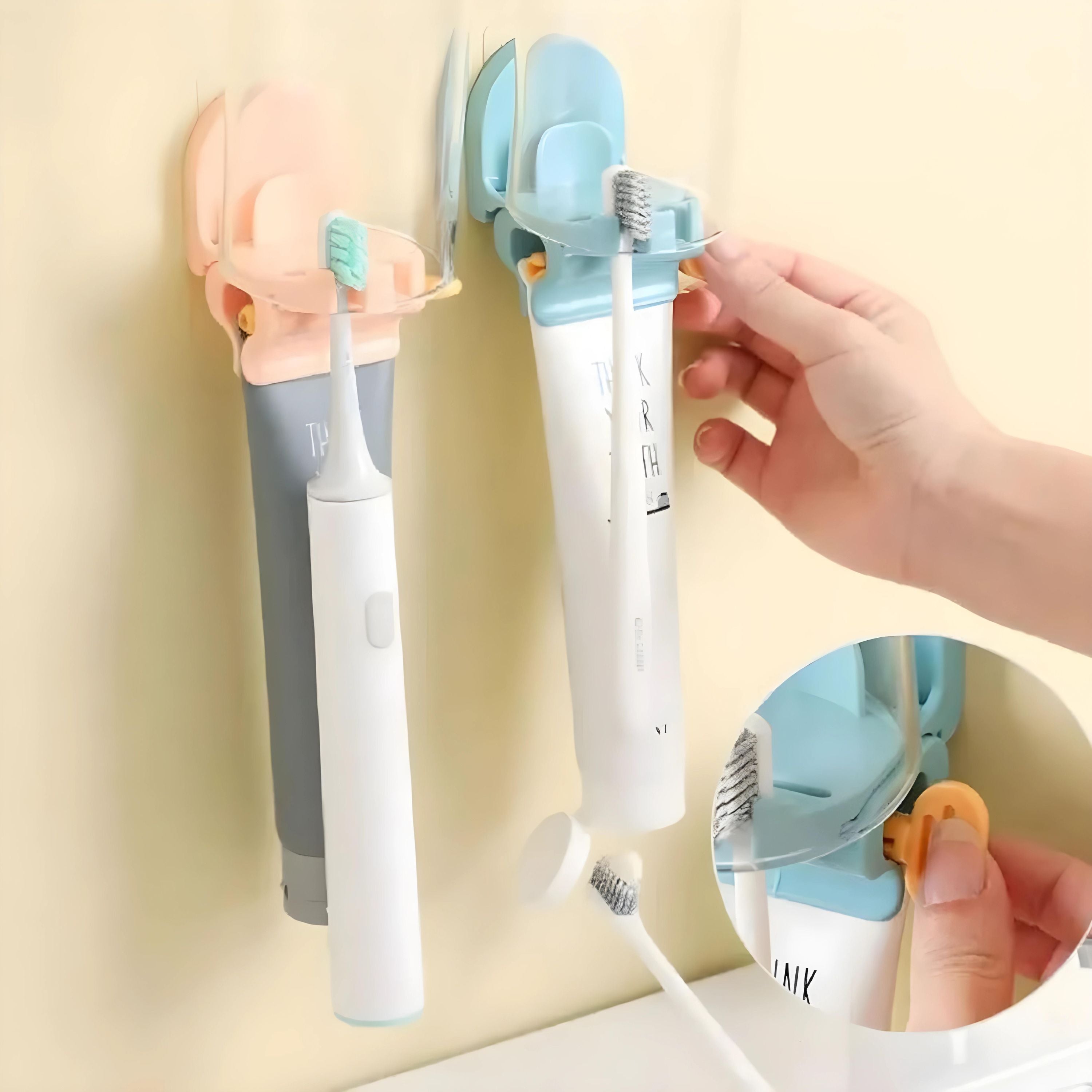 Kitcheniva Wall Mount Toothpaste Dispenser Holder Set