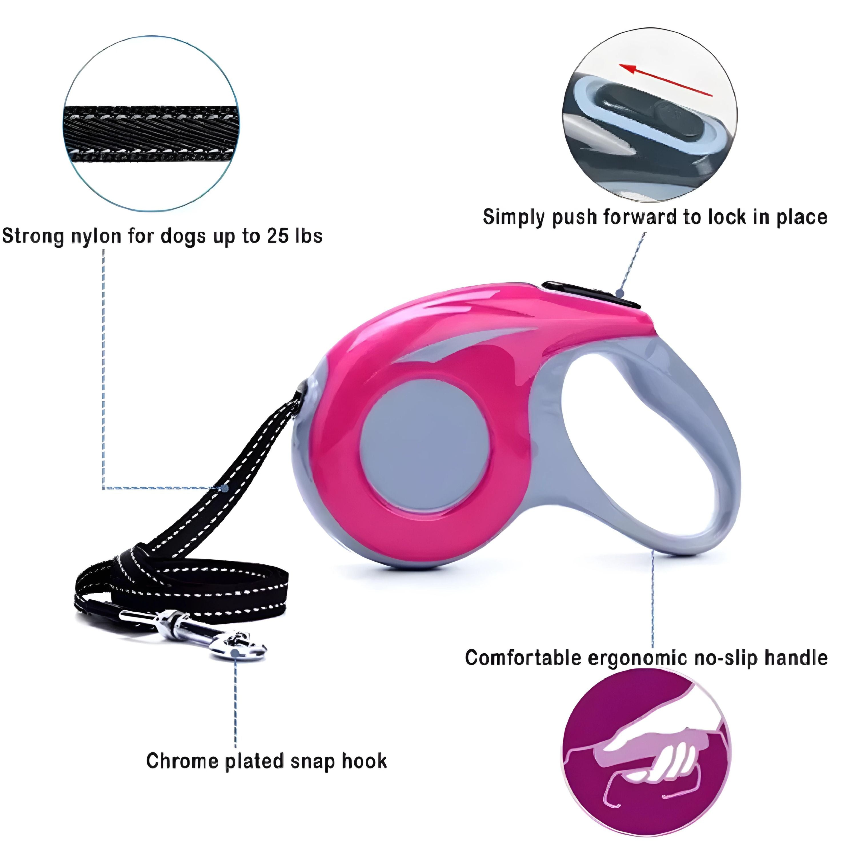 Kitcheniva Durable Nylon Retractable Dog Leash 16 FT