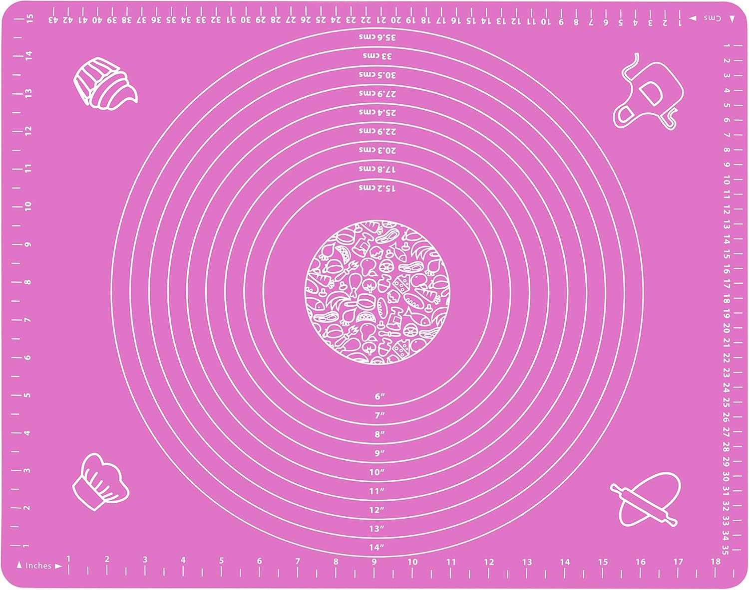 Kitcheniva Non-Slip Silicone Pastry Mat 15.7*19.7''