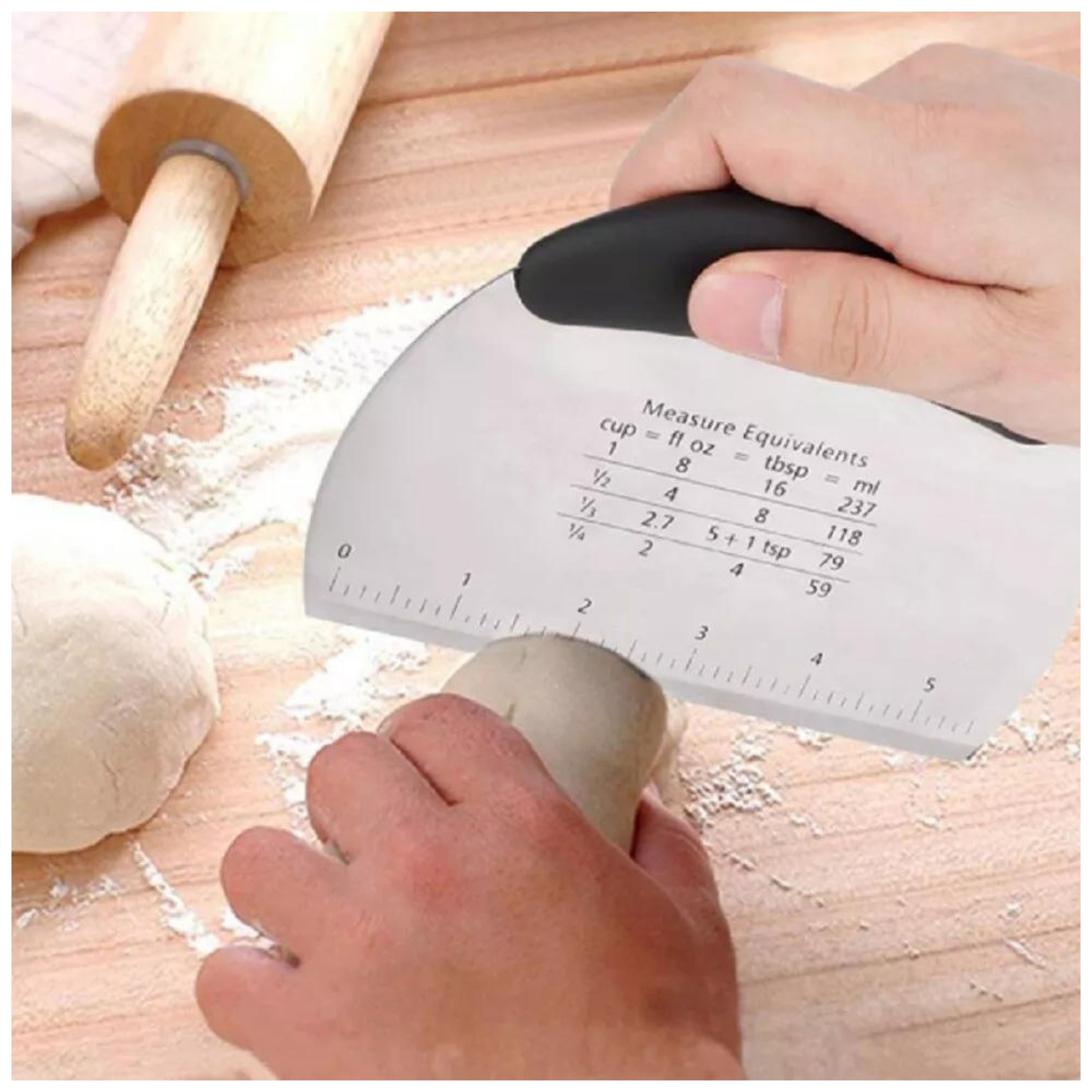 Kitcheniva Stainless Steel Pizza Dough Scraper Cutter