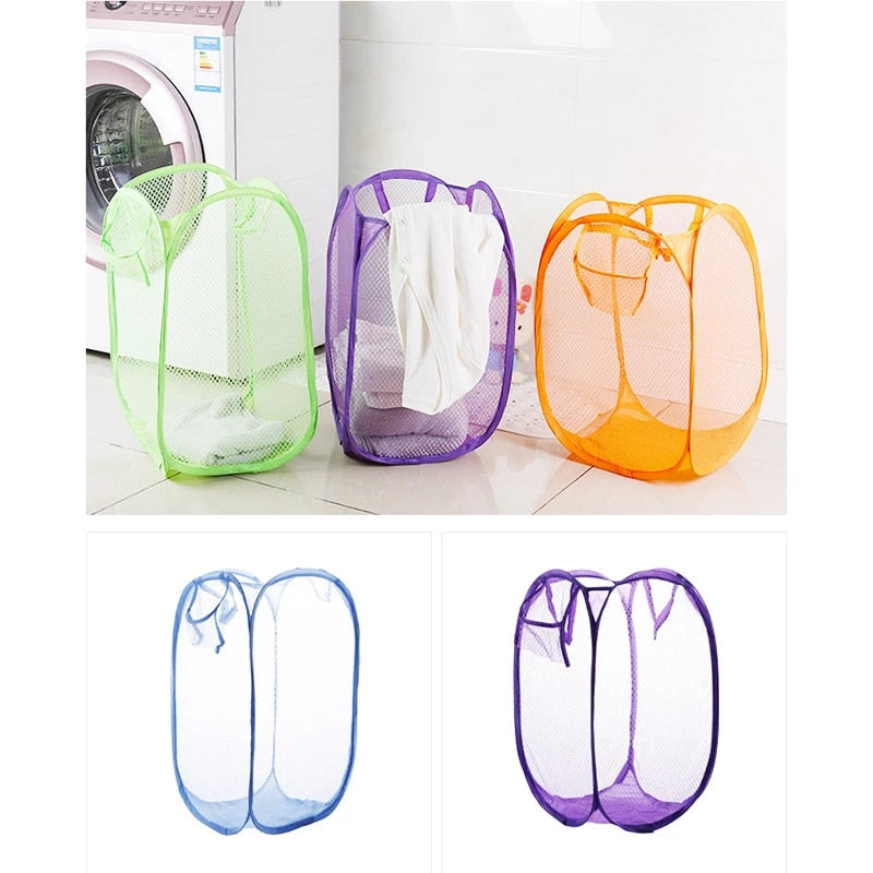 Kitcheniva 3-Pcs Pop Up Foldable Laundry Basket Mesh Hamper