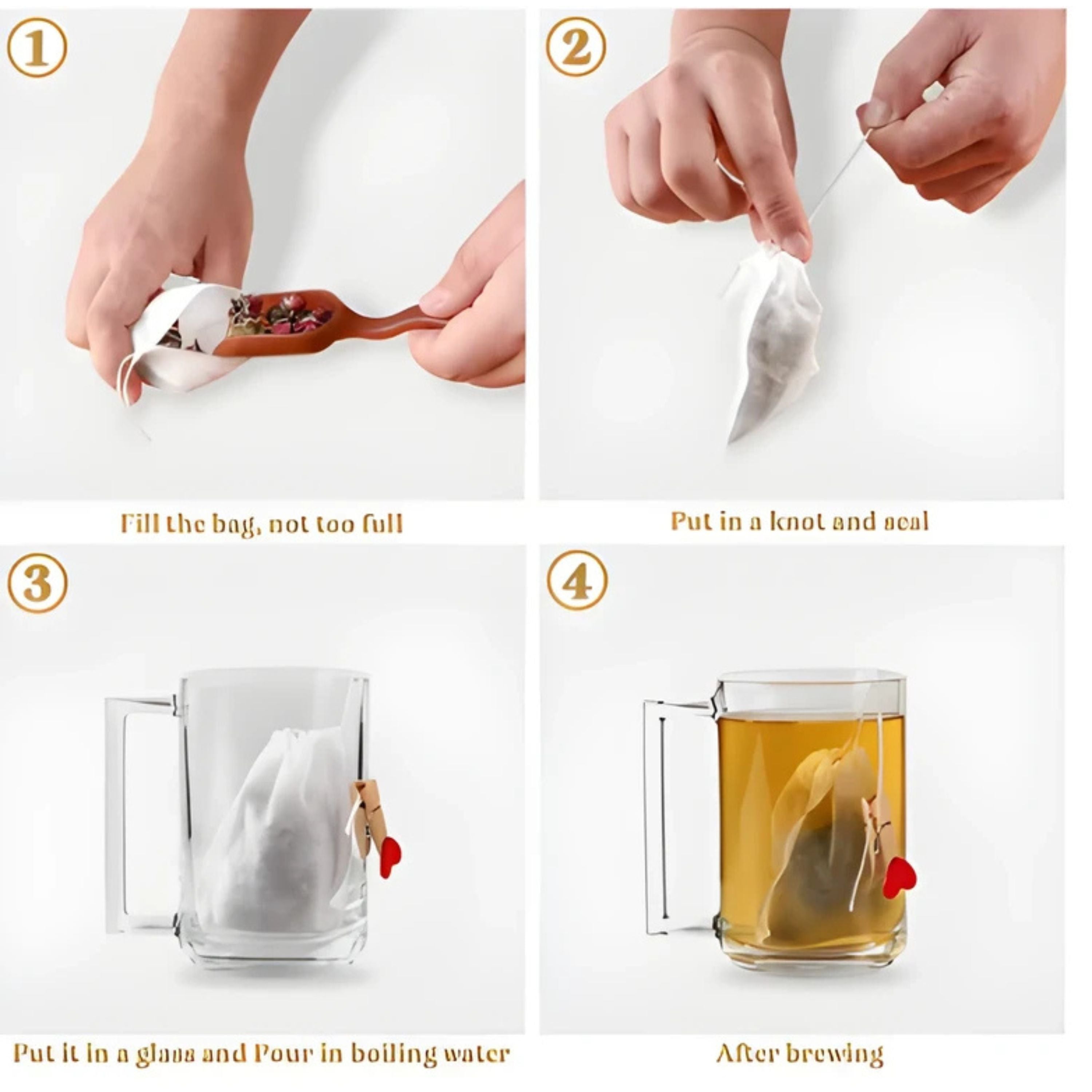 Kitcheniva Disposable Tea Infuser Bags 100 Pcs