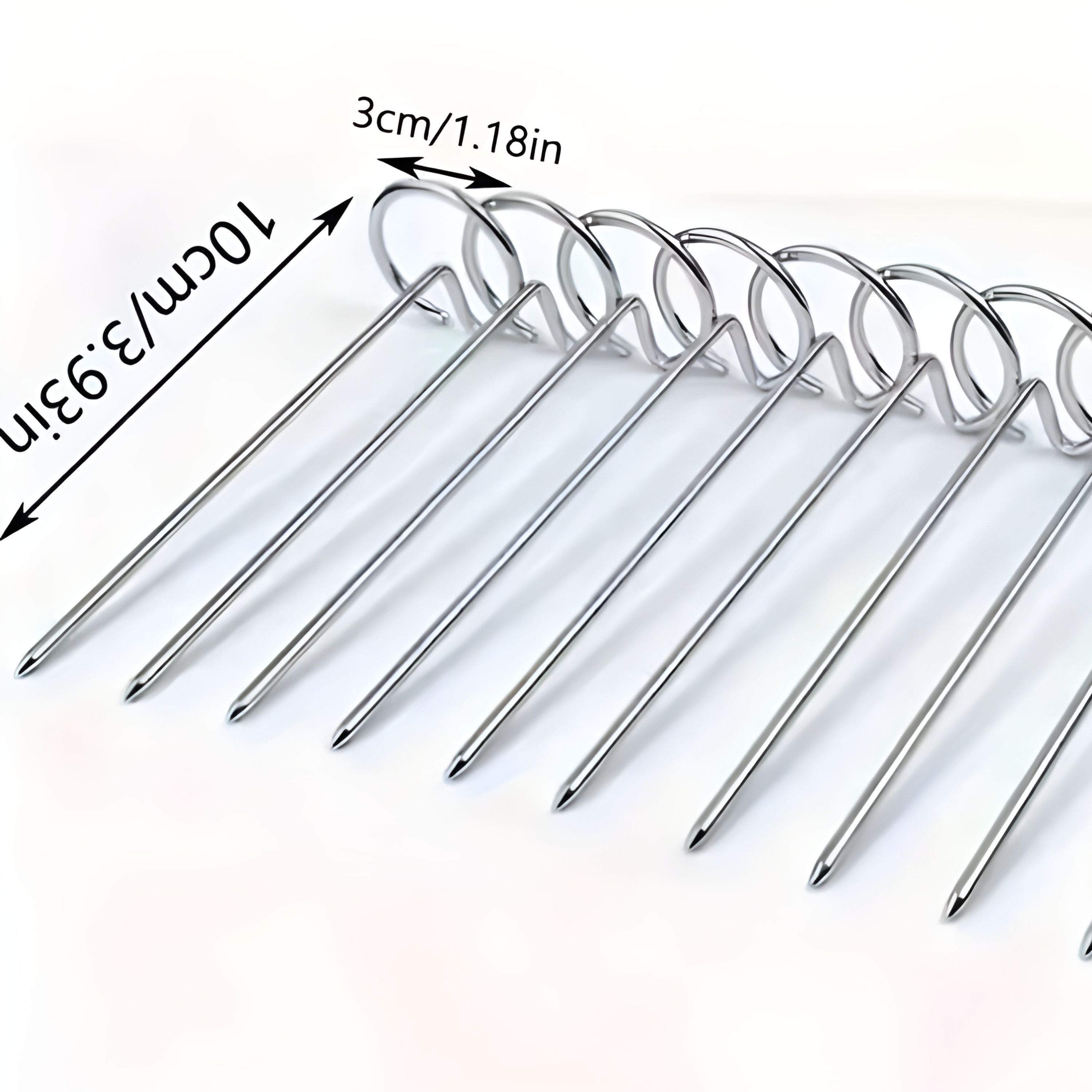 Kitcheniva Stainless Steel Skewers for Air Fryer & Oven – Reusable Metal BBQ Kabob Skewers for Meat and Vegetables 10 Pcs