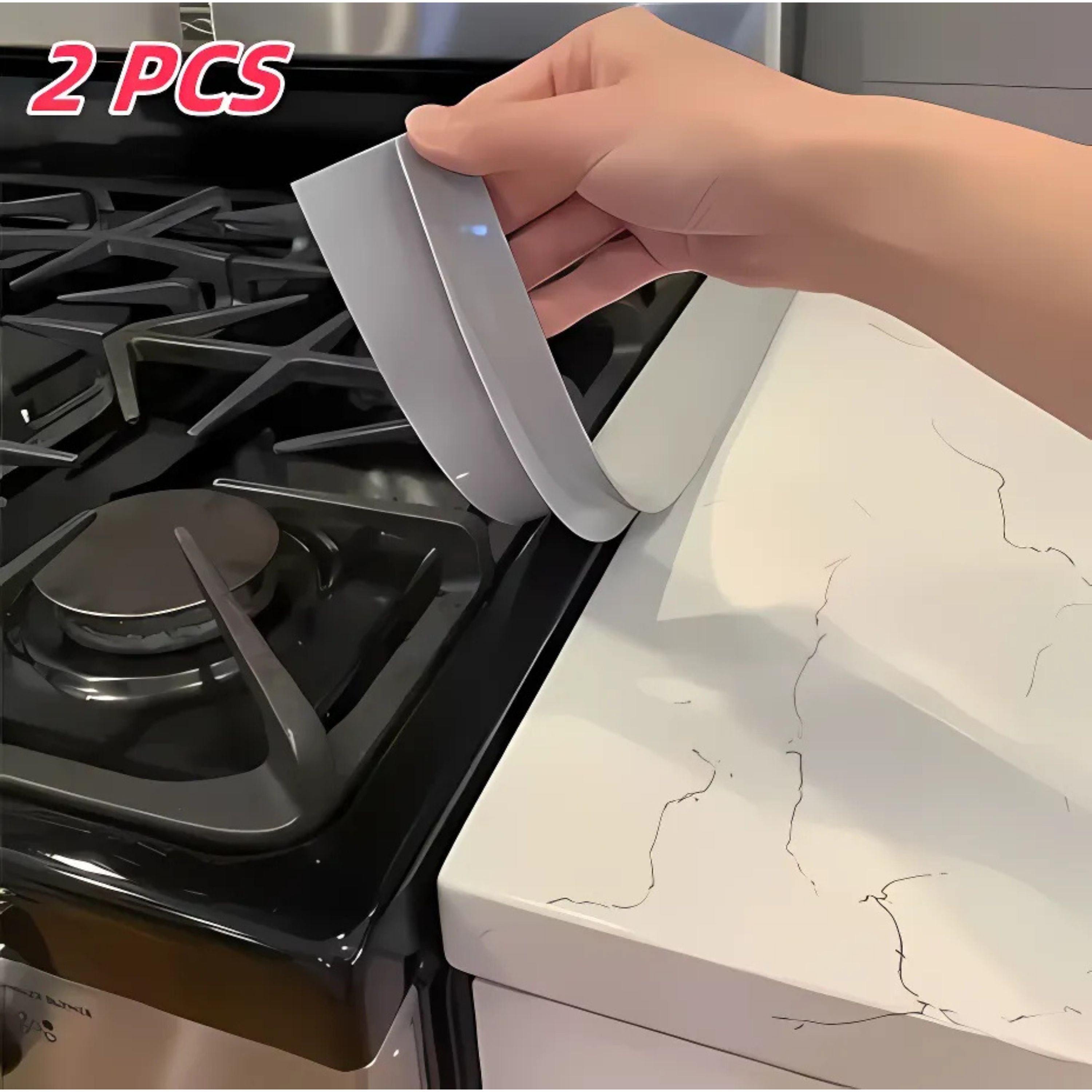 Kitcheniva Silicon Gap Sealing Strip for Kitchen Stove 2 Pcs Semi-Transparent