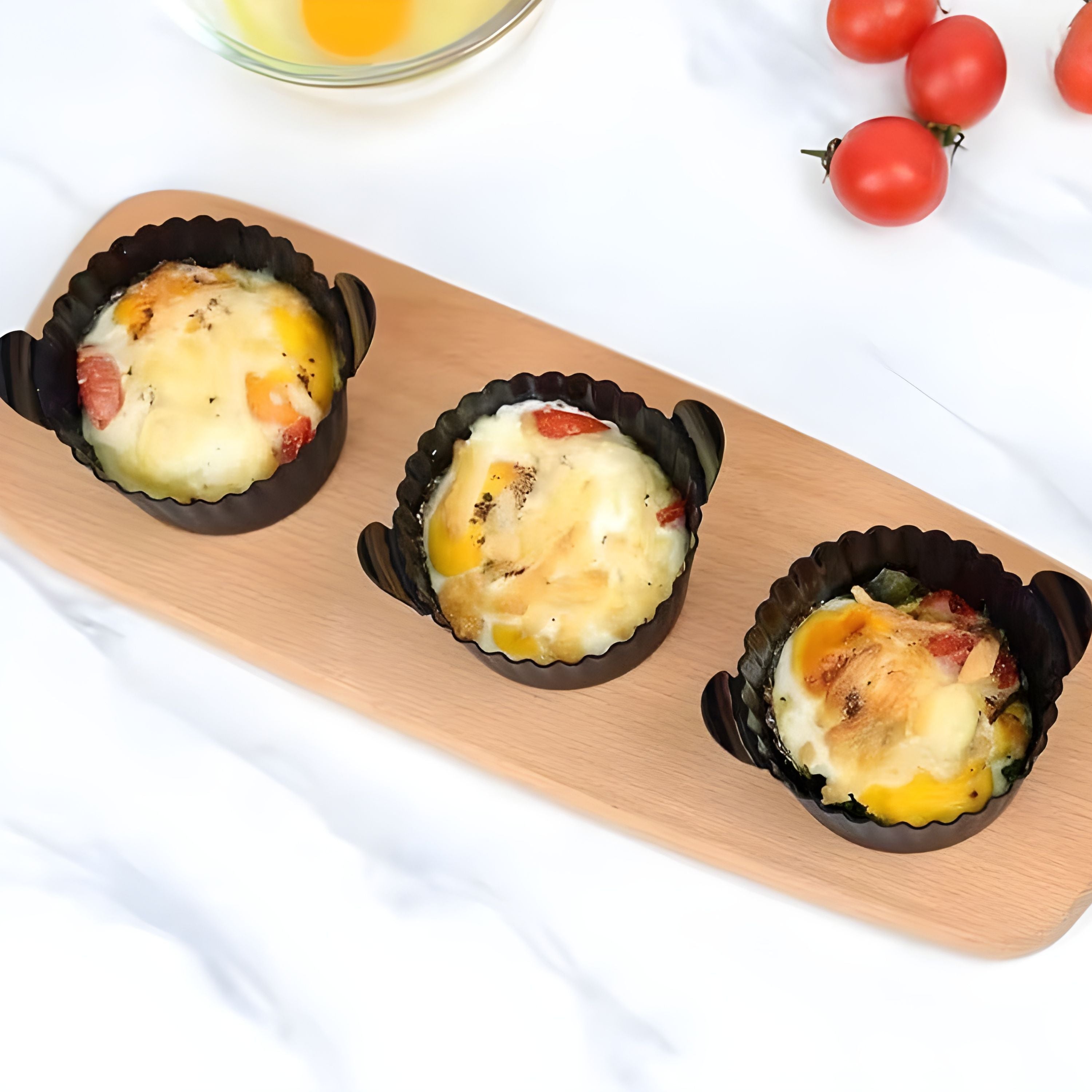 Kitcheniva Silicone Ramekins for Air Fryer & Oven – Reusable Molds for Egg Poaching, Baking & Desserts 3 Pcs