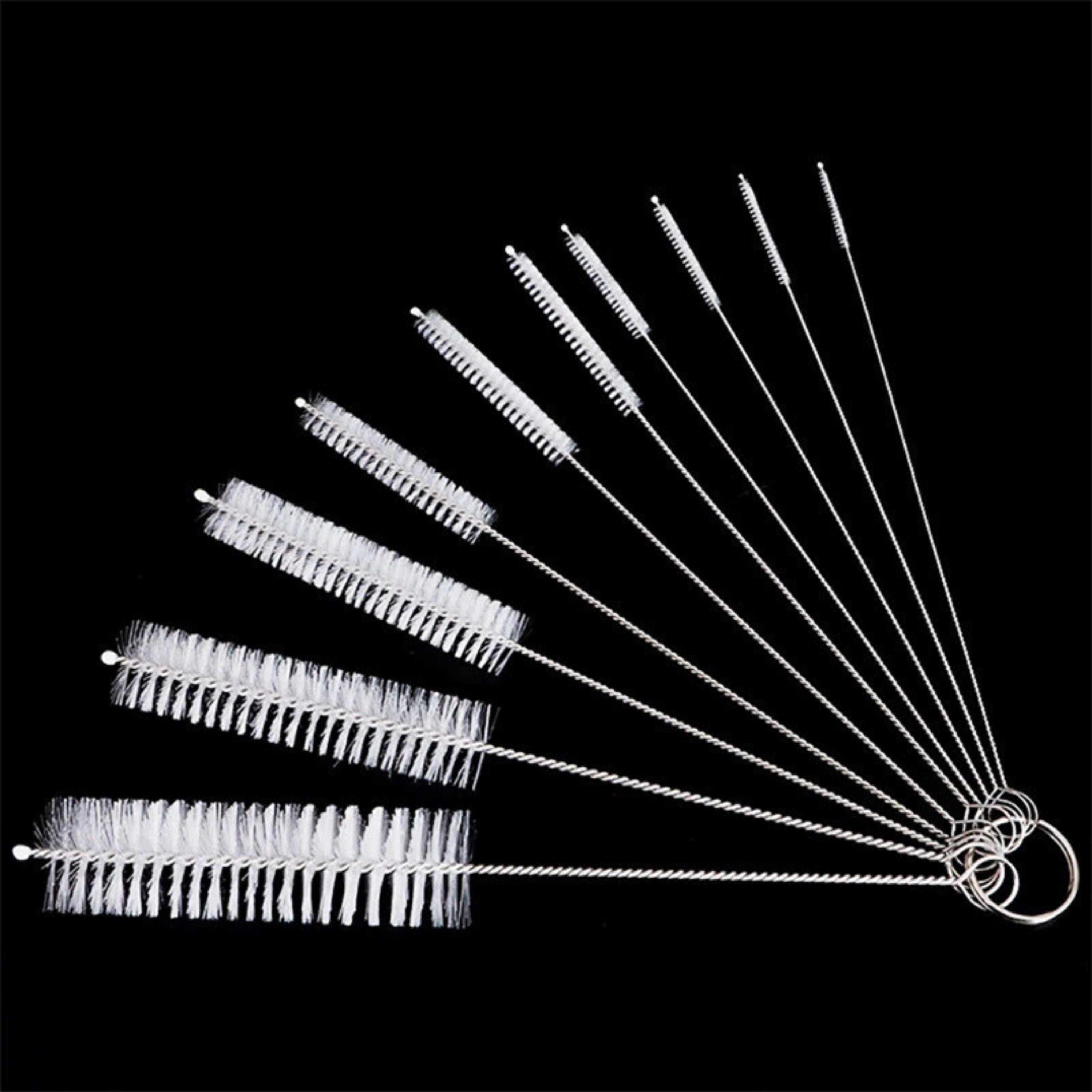 Transparent Nylon Straw Bottle Cleaning Brush Set 10 Pcs