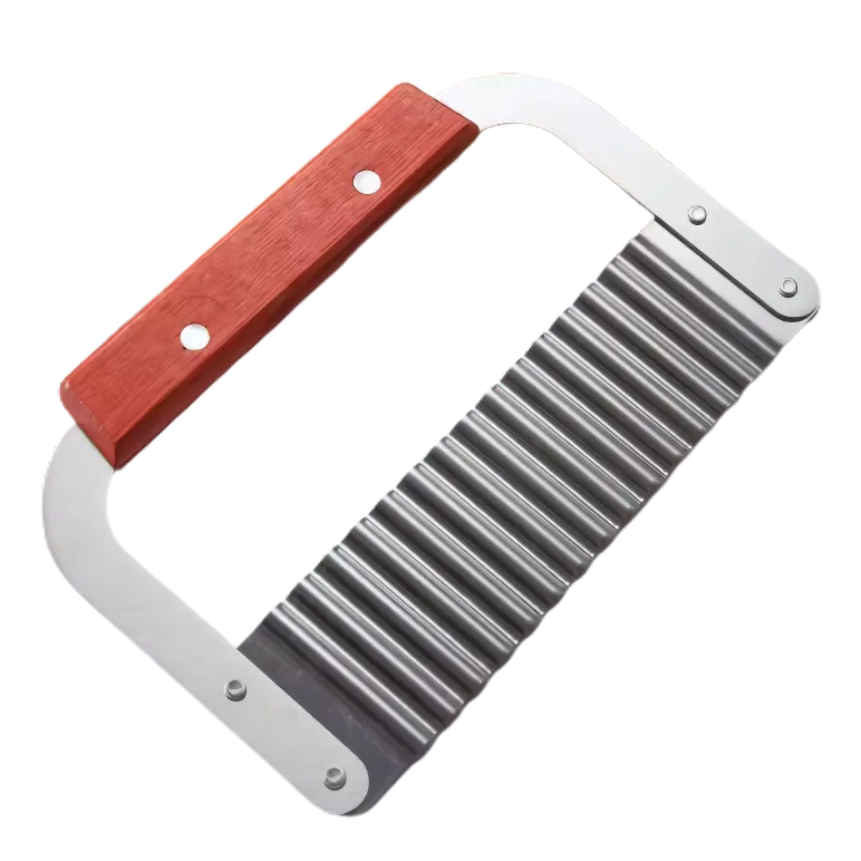 Kitcheniva Stainless Steel Wavy Crinkle Cutter Slicer with Wooden Handle