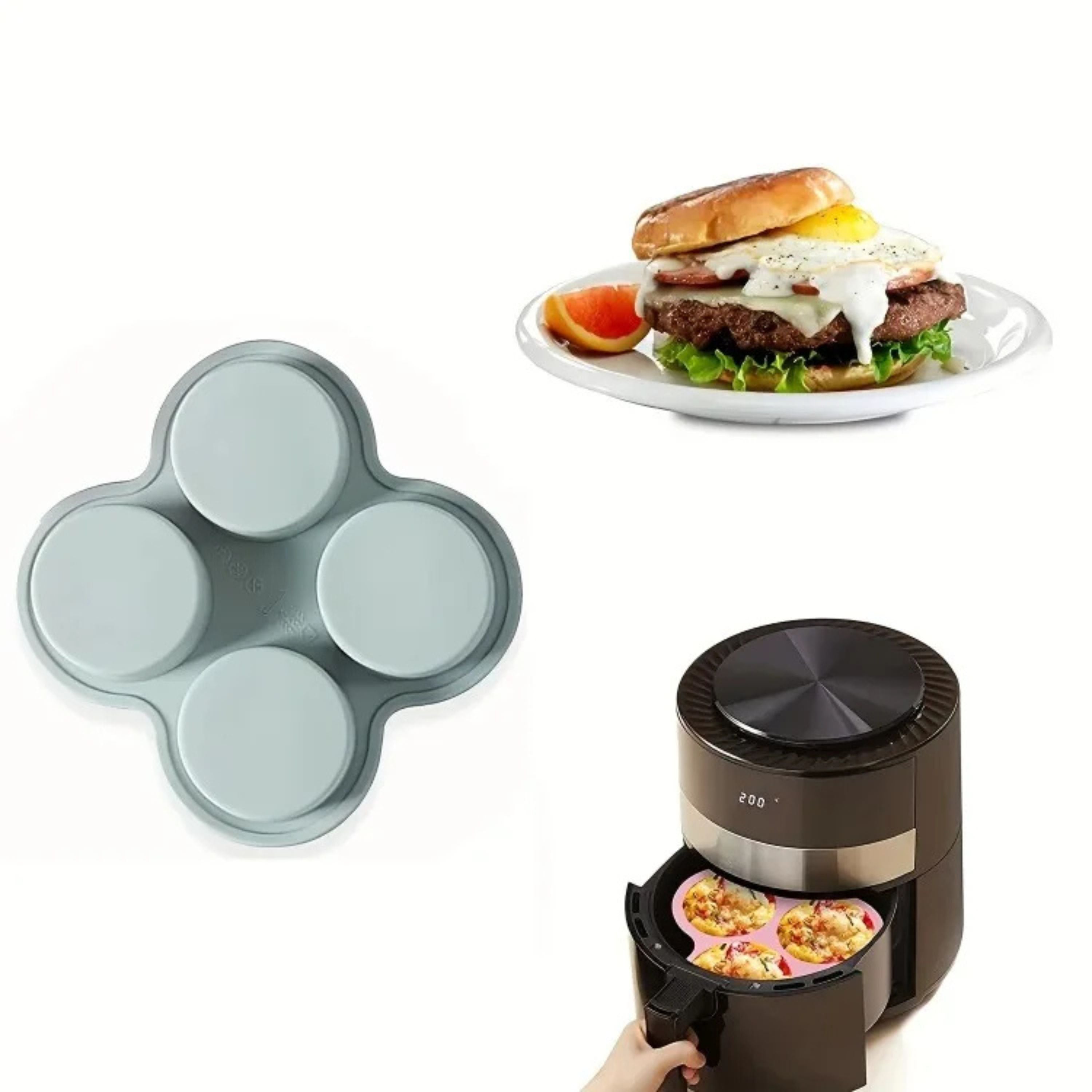 Round Silicon Air Fryer Egg Mold