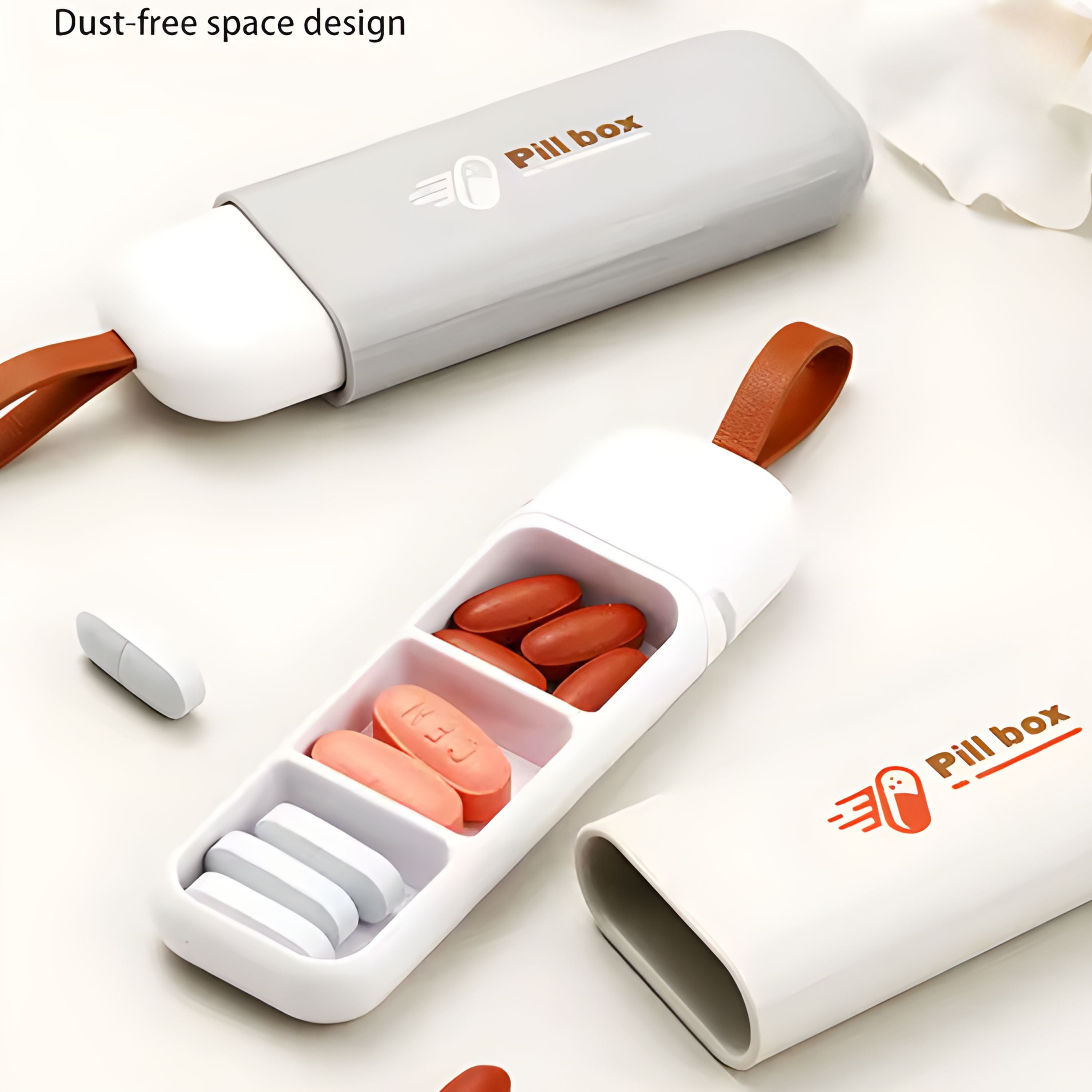 Portable Small Pill Box 3 Compartments - For Medication and Vitamins
