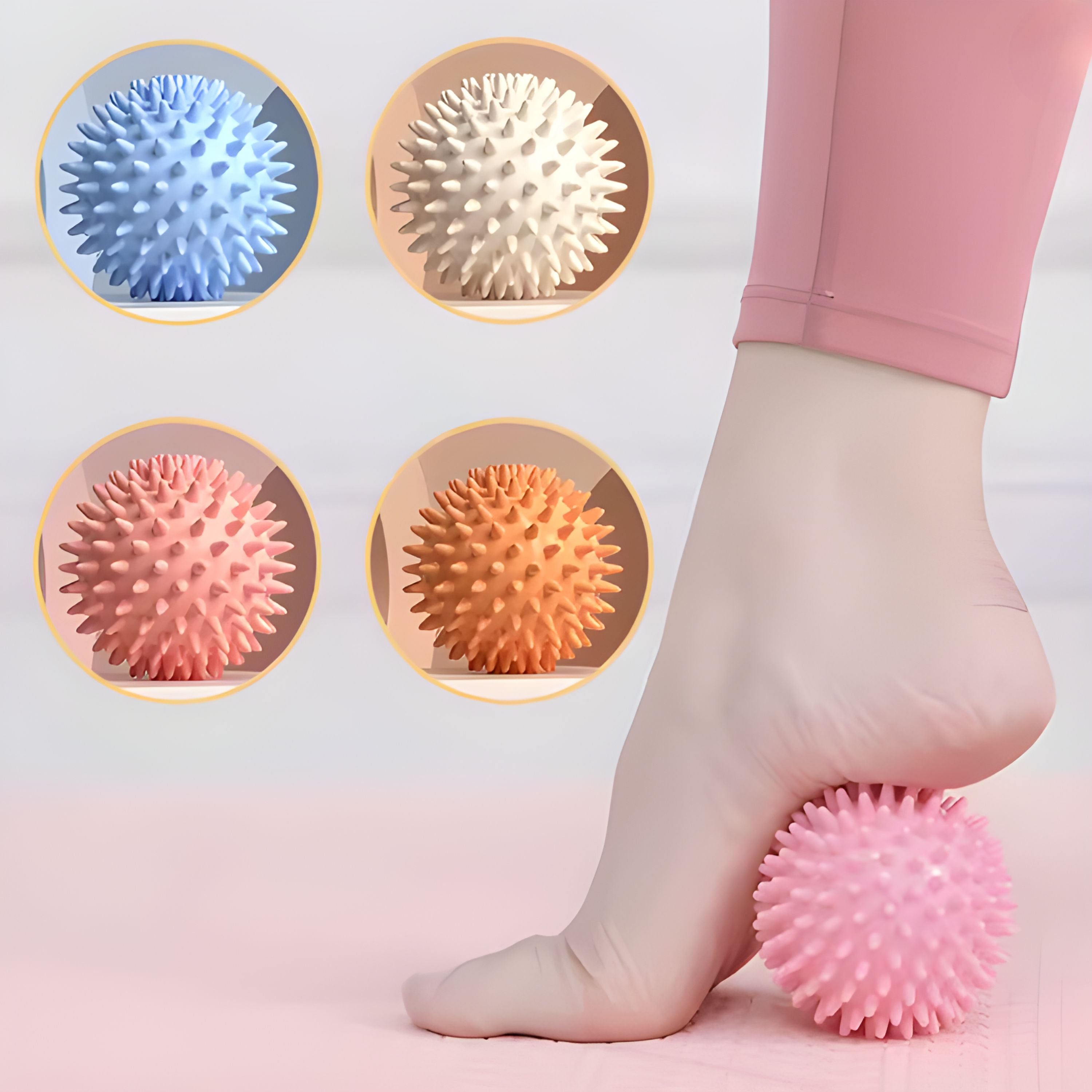 Round Massage Fascia Ball for Sore Muscles, Back Pain, Foot Pain, and Shoulder Relief, Pink, 2 Pcs