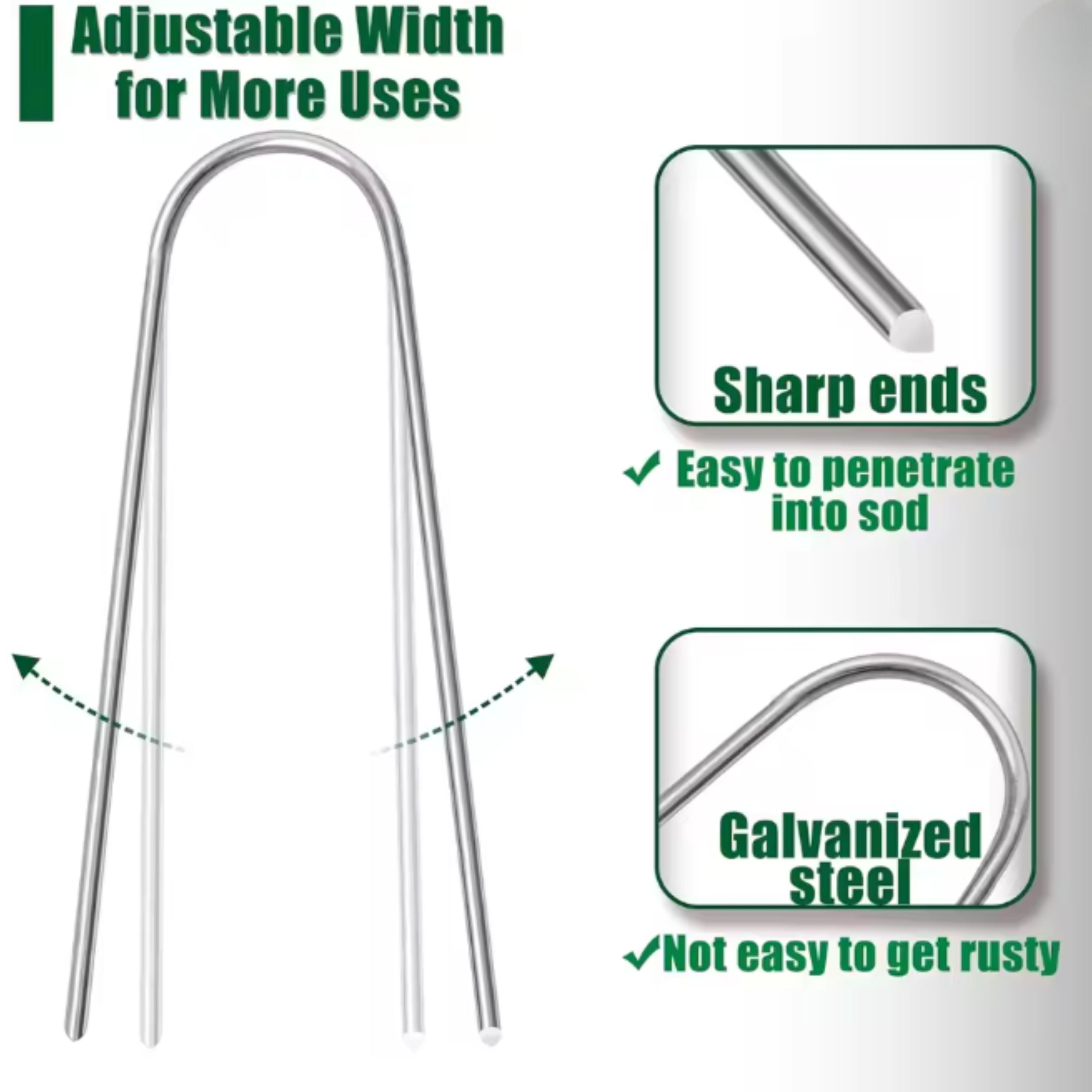 U-Type Lawn Garden Stake Staples for Fence, Gardening, Landscaping