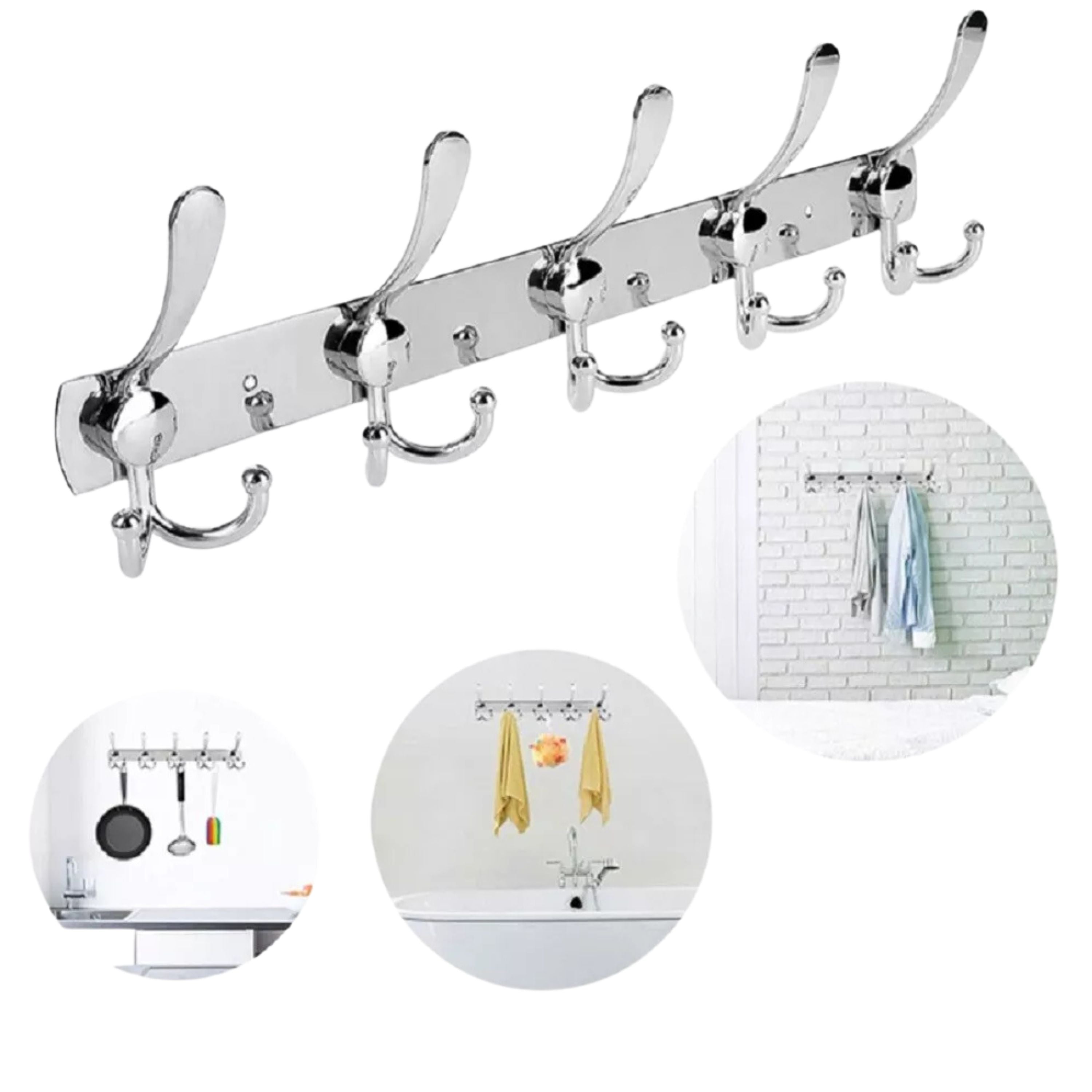 Kitcheniva 15-Hook Stainless Steel Wall Mount Hanger