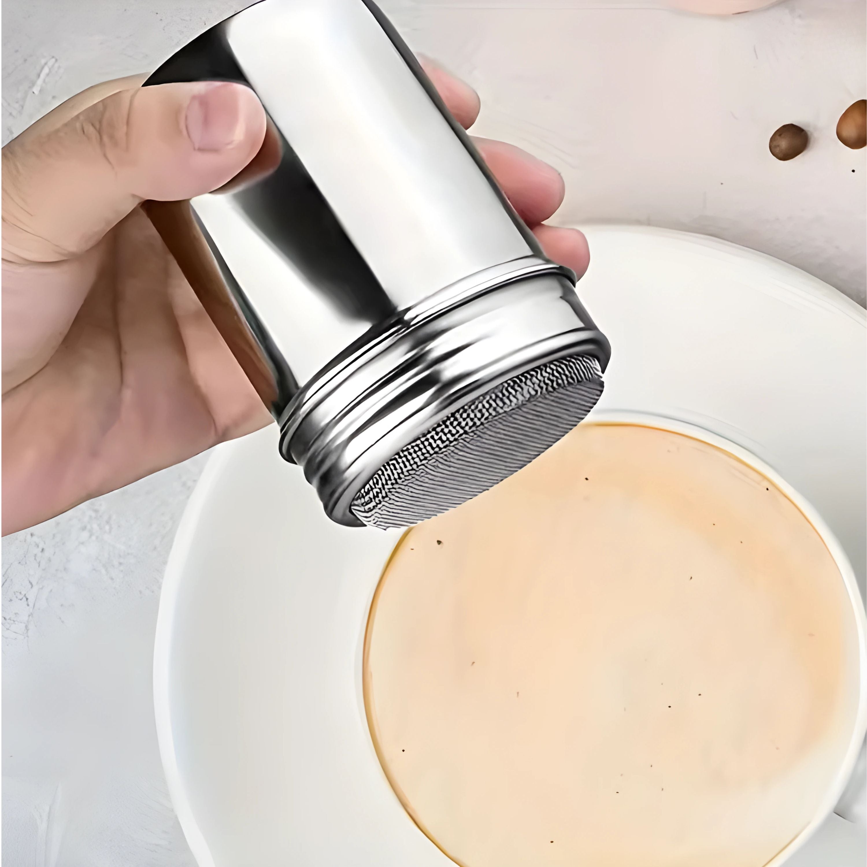 Stainless Steel Powdered Sugar Cinnamon Can Shaker Duster with Fine Mesh Lid