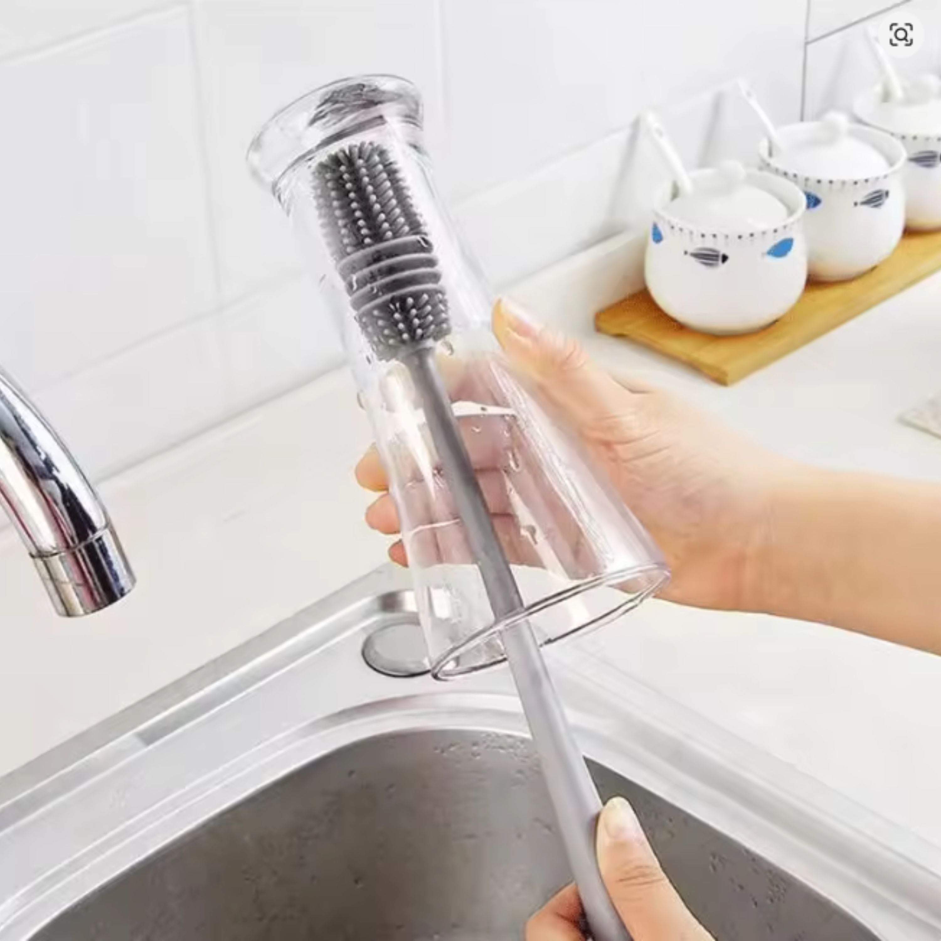Silicon Bottle Brush - Multi-Purpose Cleaning for Baby Bottles, Flasks, and Water Bottles