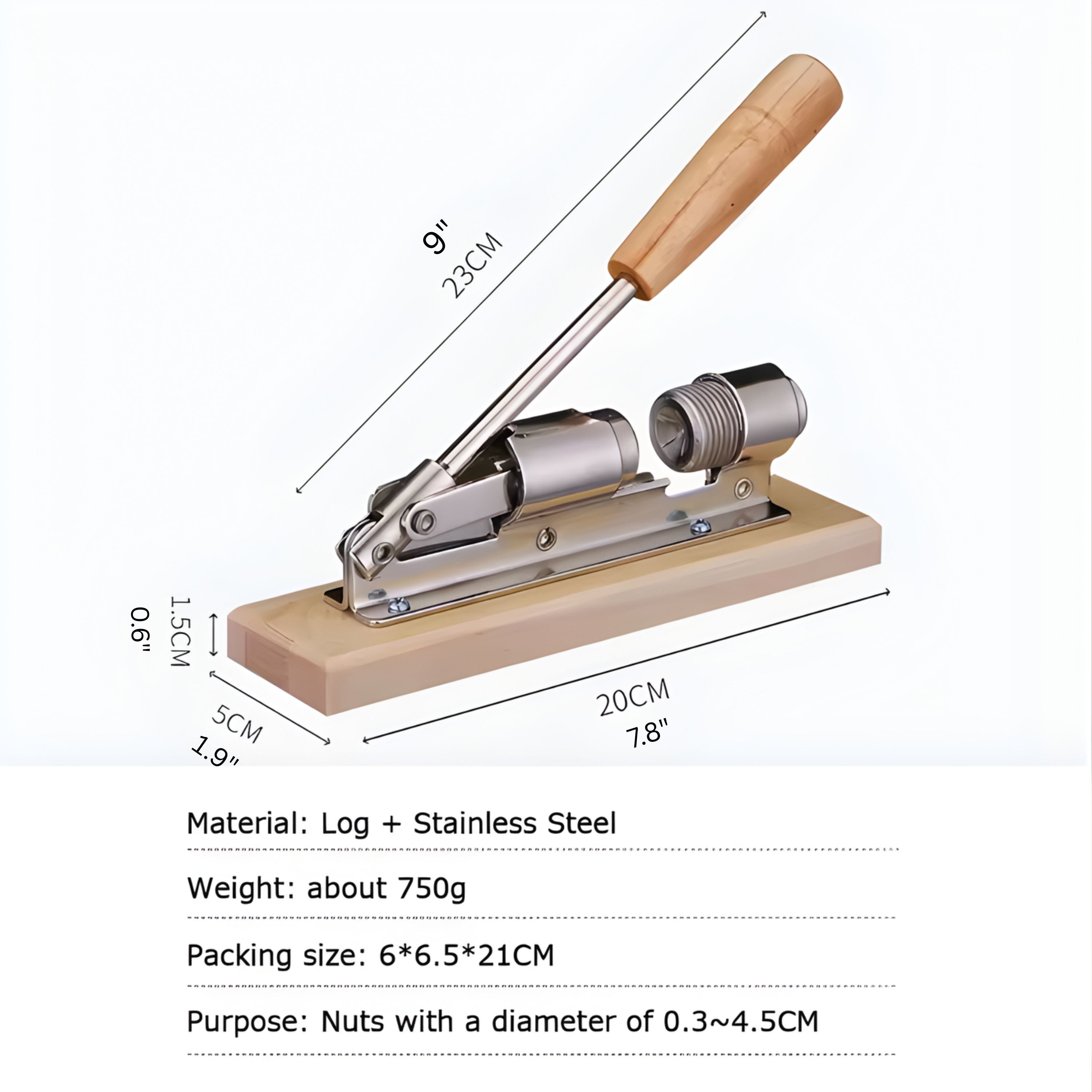 Kitcheniva Premium Stainless Steel Manual Nut Cracker