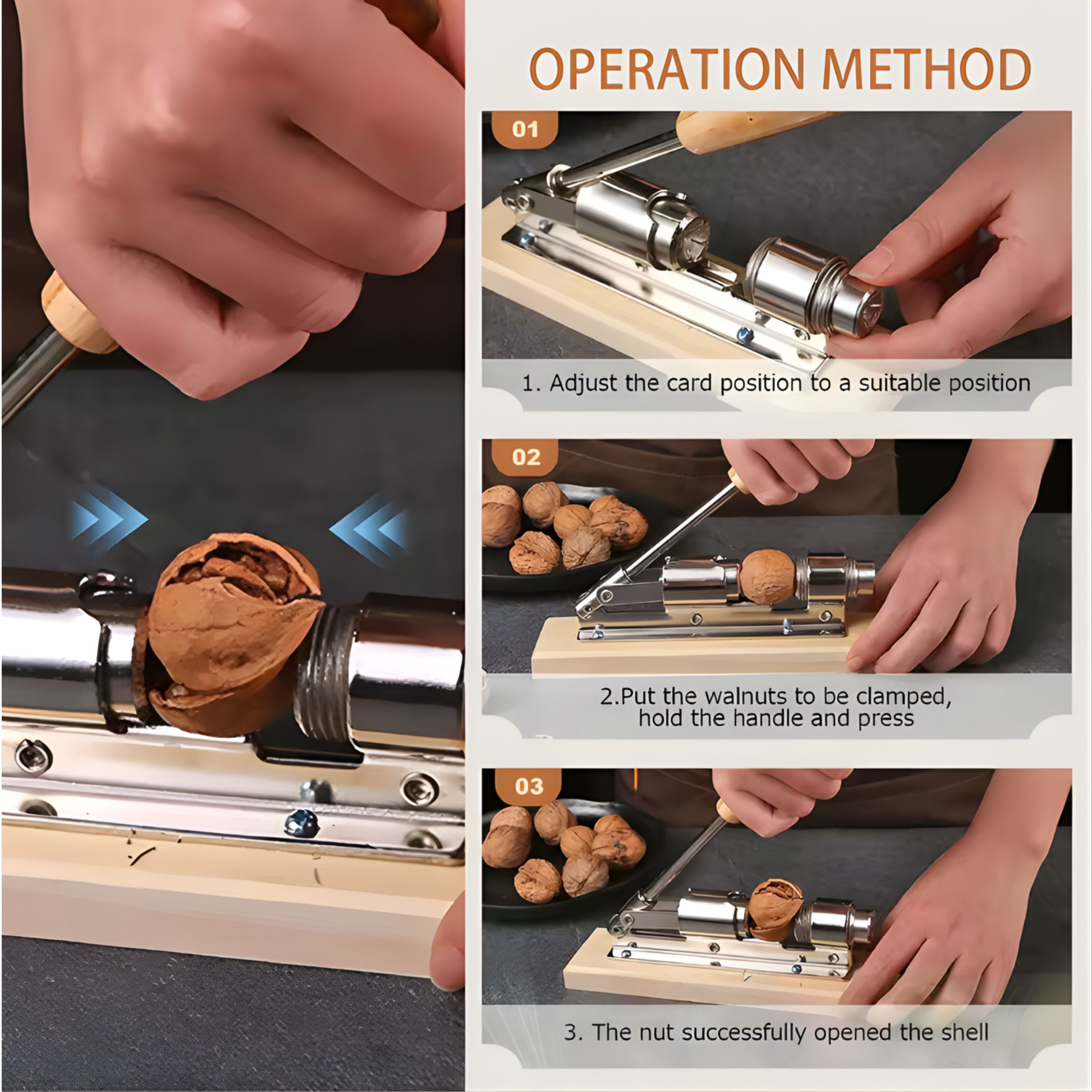 Kitcheniva Premium Stainless Steel Manual Nut Cracker