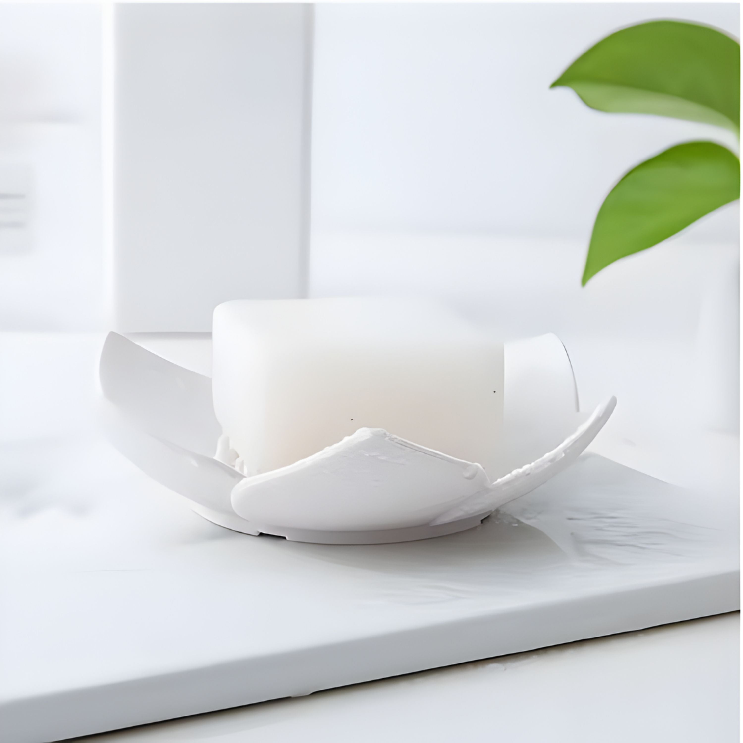 Kitcheniva Silicone Self-Draining Flower Soap Dish 2 Pcs, White