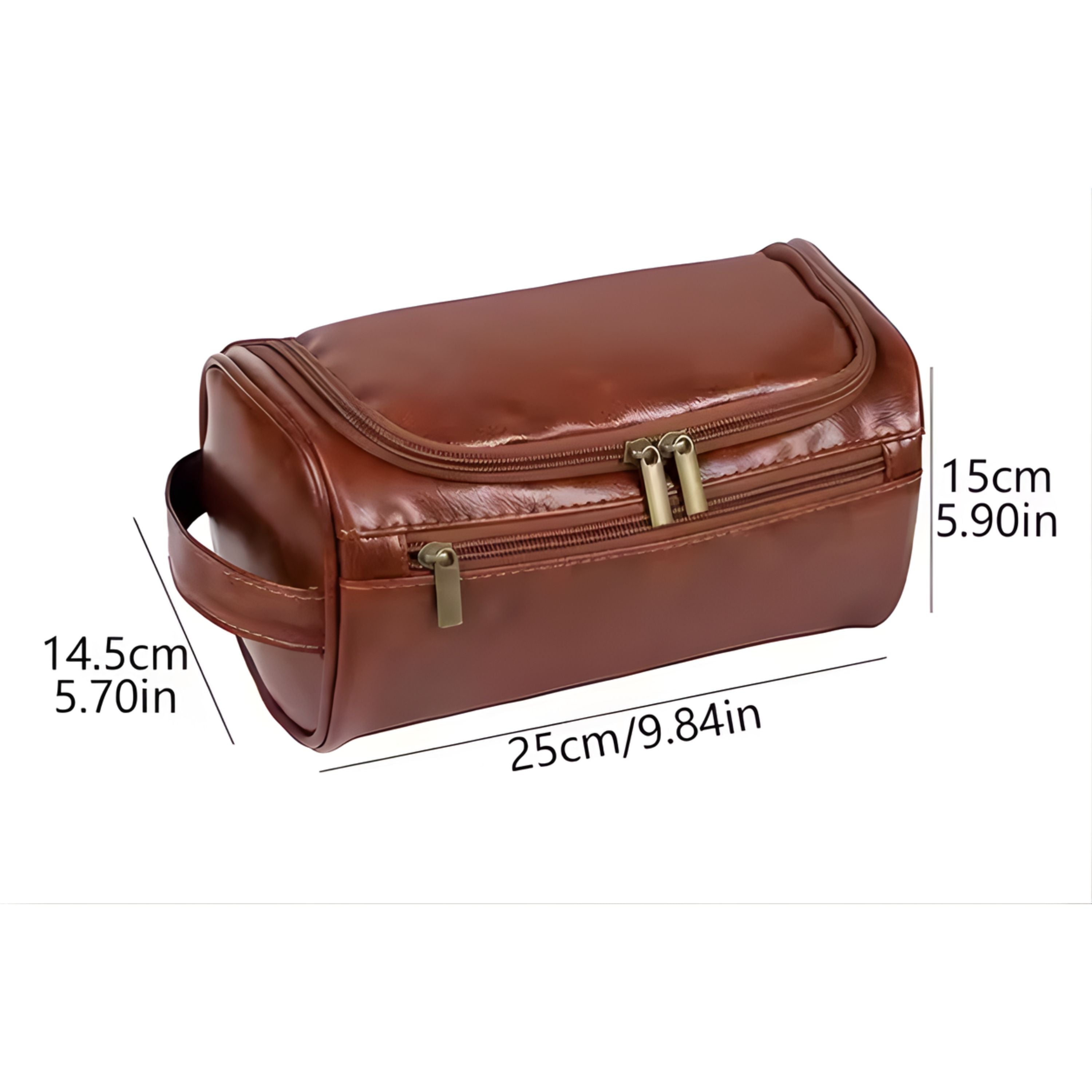 Kitcheniva PU Leather Makeup & Toiletry Organizer Bag Brown