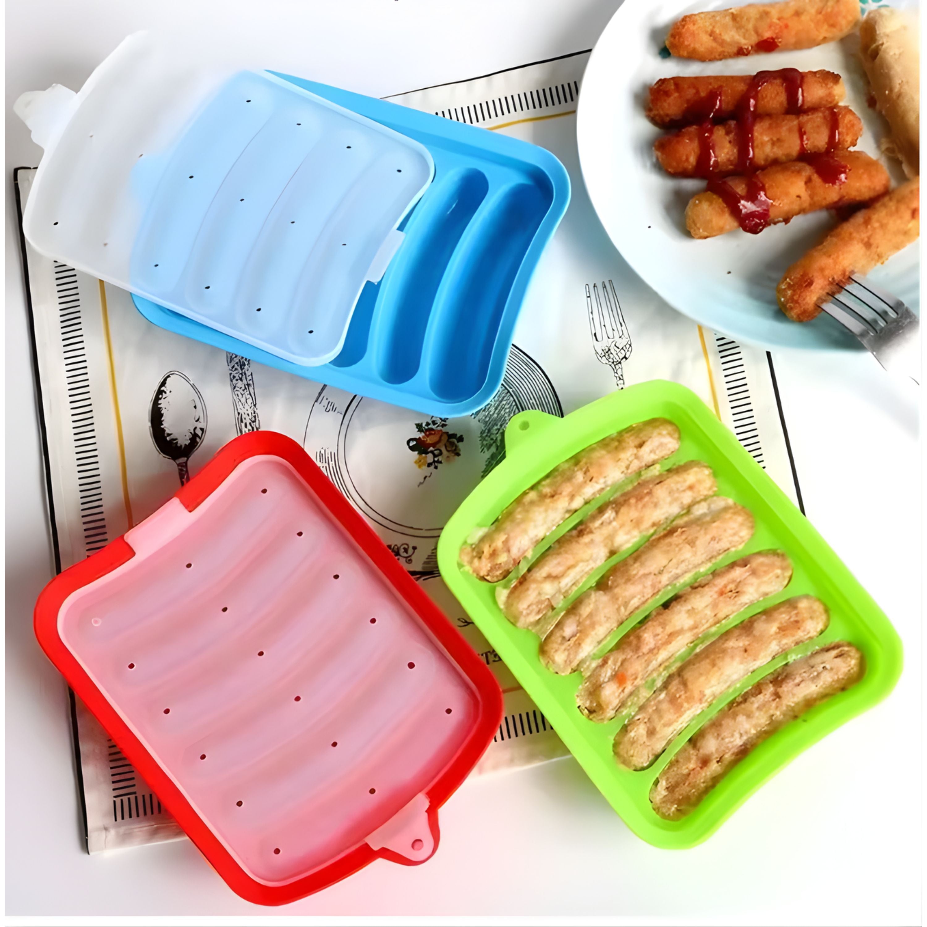 Kitcheniva Silicone Sausage Maker Mold with Lid