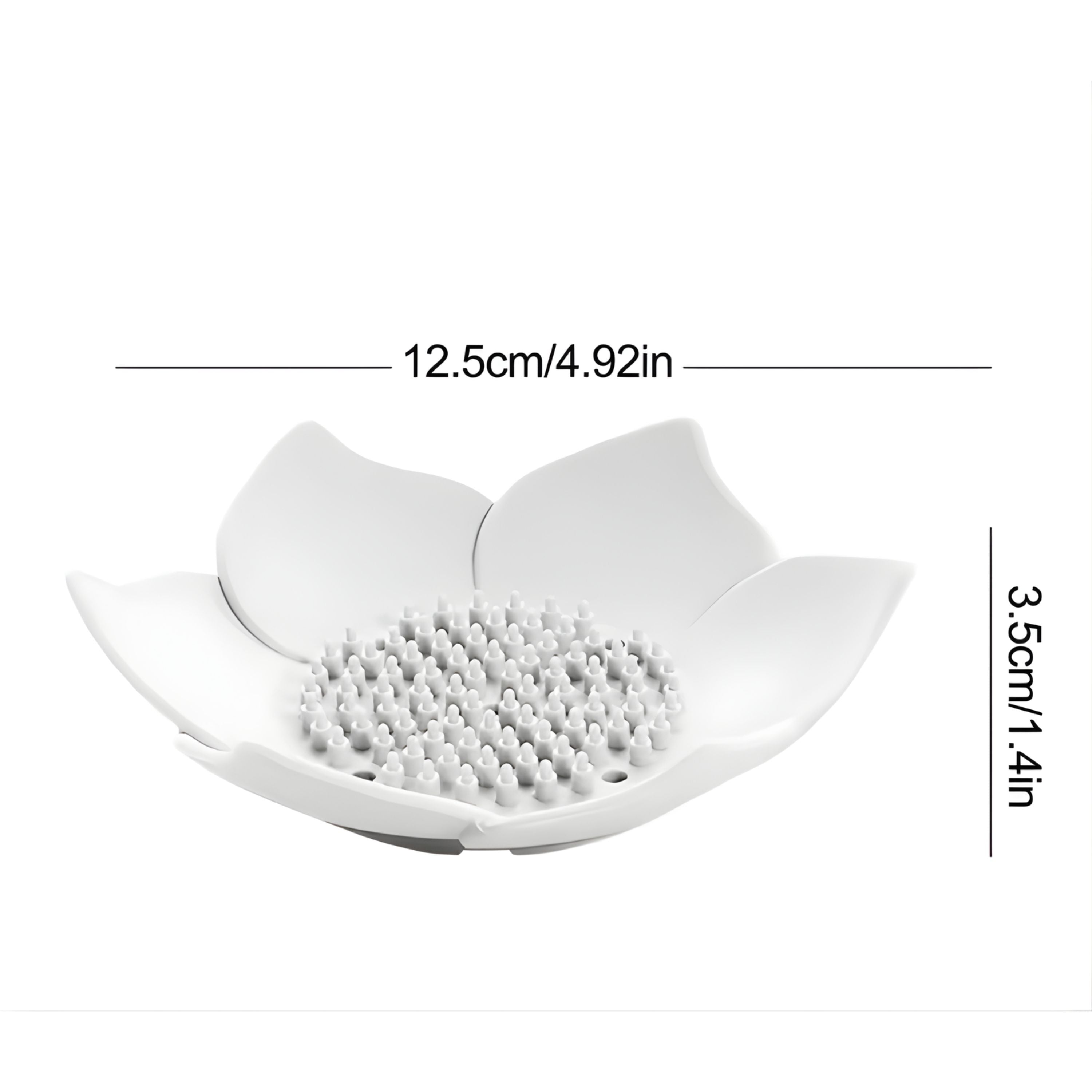 Kitcheniva Silicone Self-Draining Flower Soap Dish 2 Pcs, White