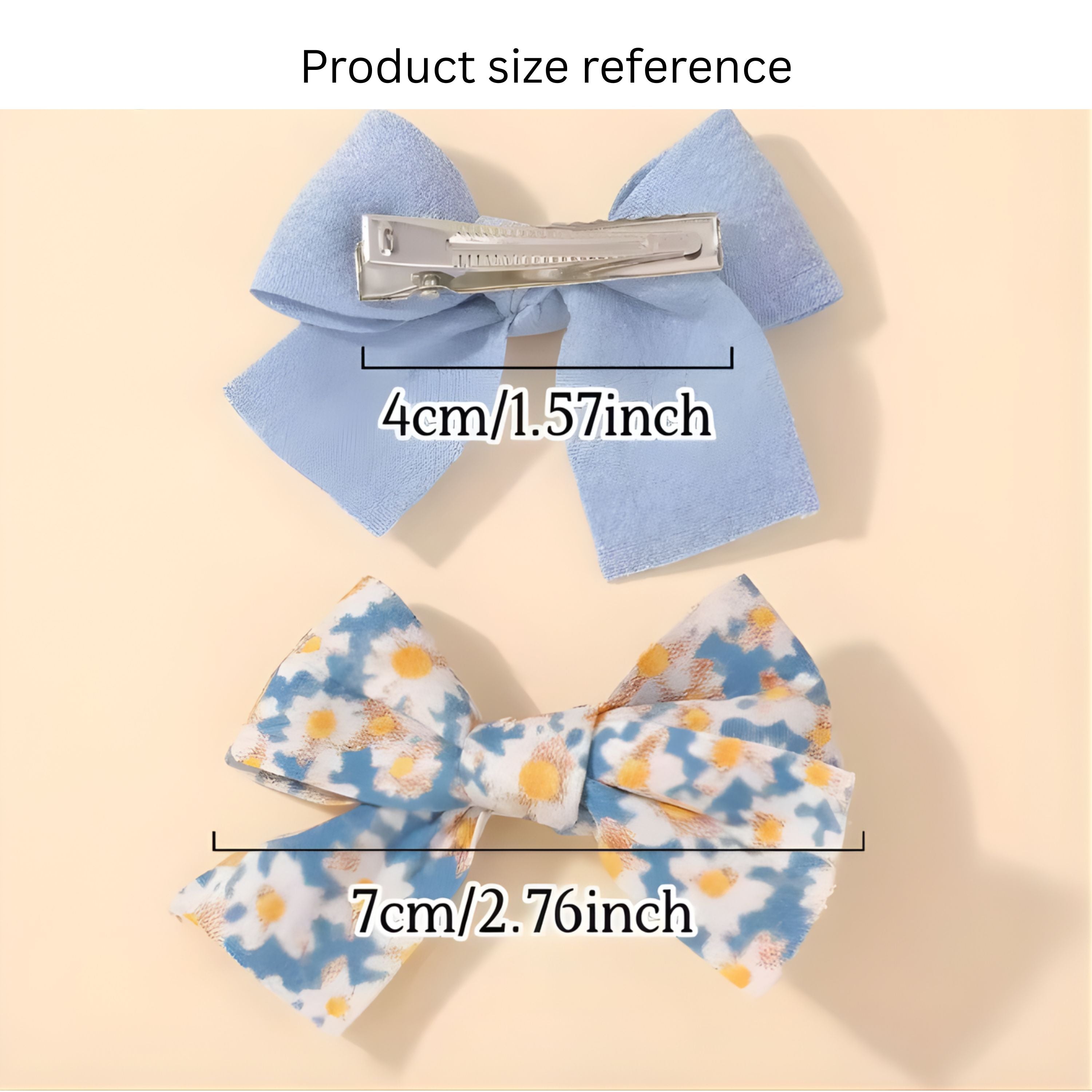 Kitcheniva Children's Bow Hair Clips 4 Pcs - Purple Plaid & Floral Design