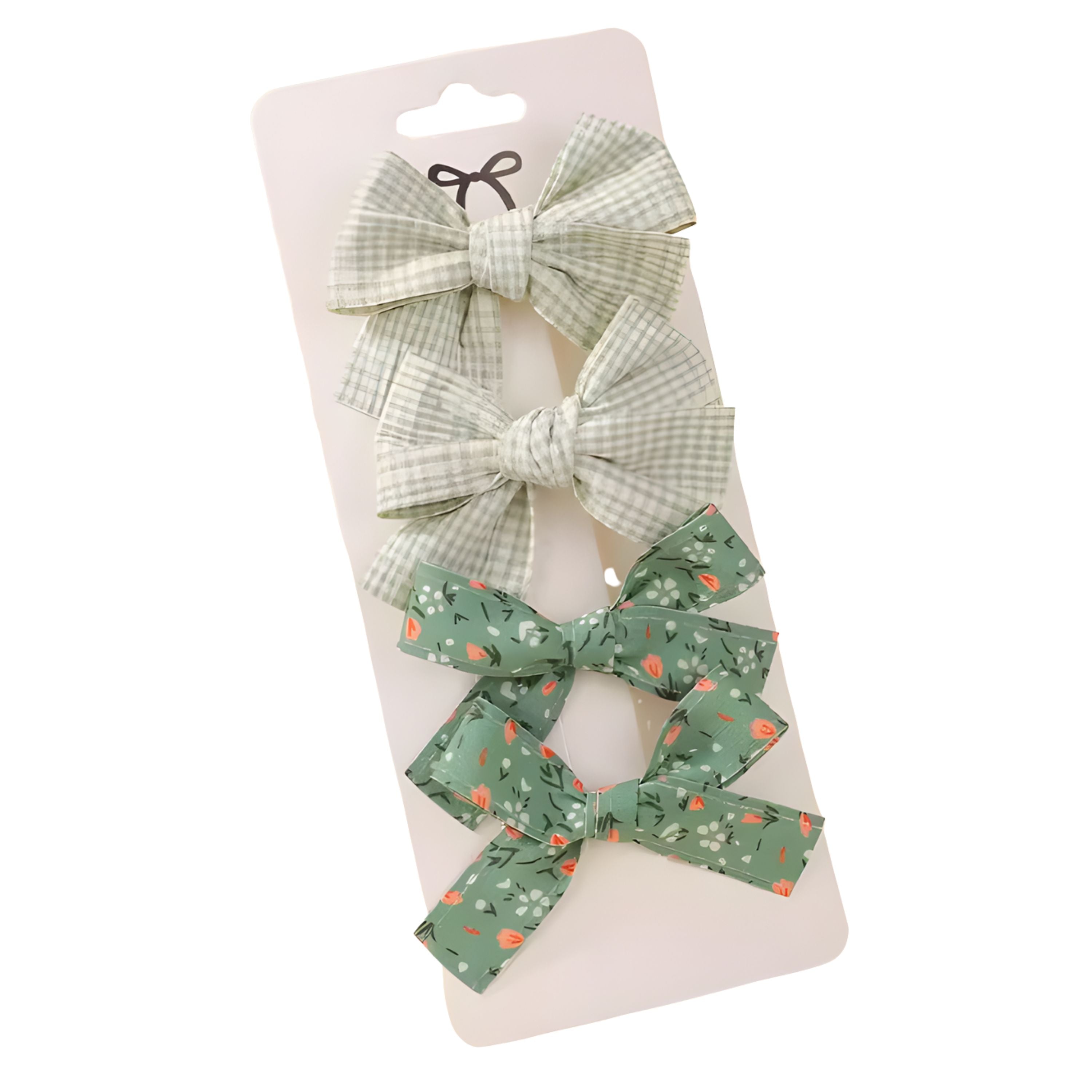 Kitcheniva Children's Bow Hair Clips 4 Pcs - Striped & Floral Design
