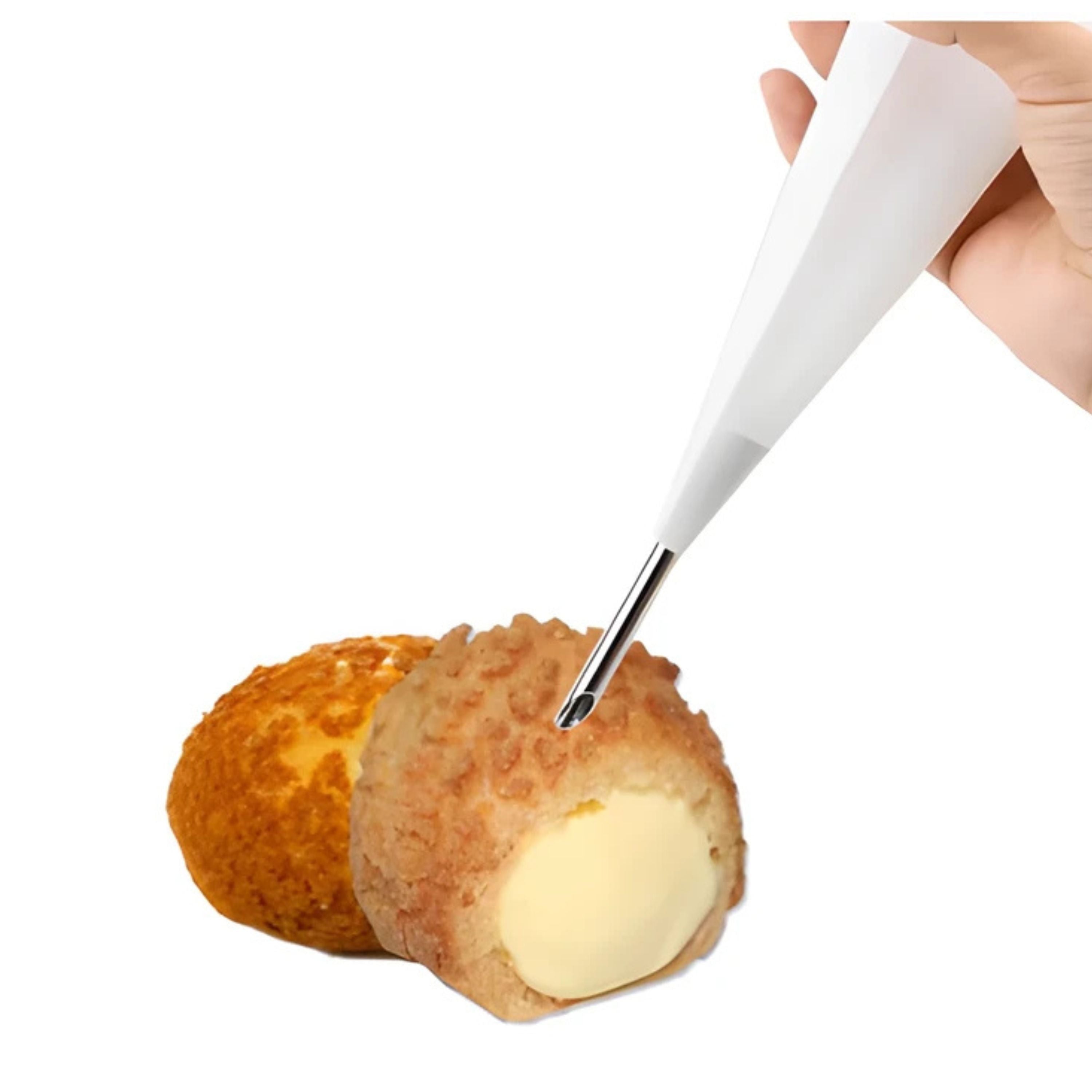 Kitcheniva Reusable Silicone Piping Bag with Accessories, 11 Pcs Set, White