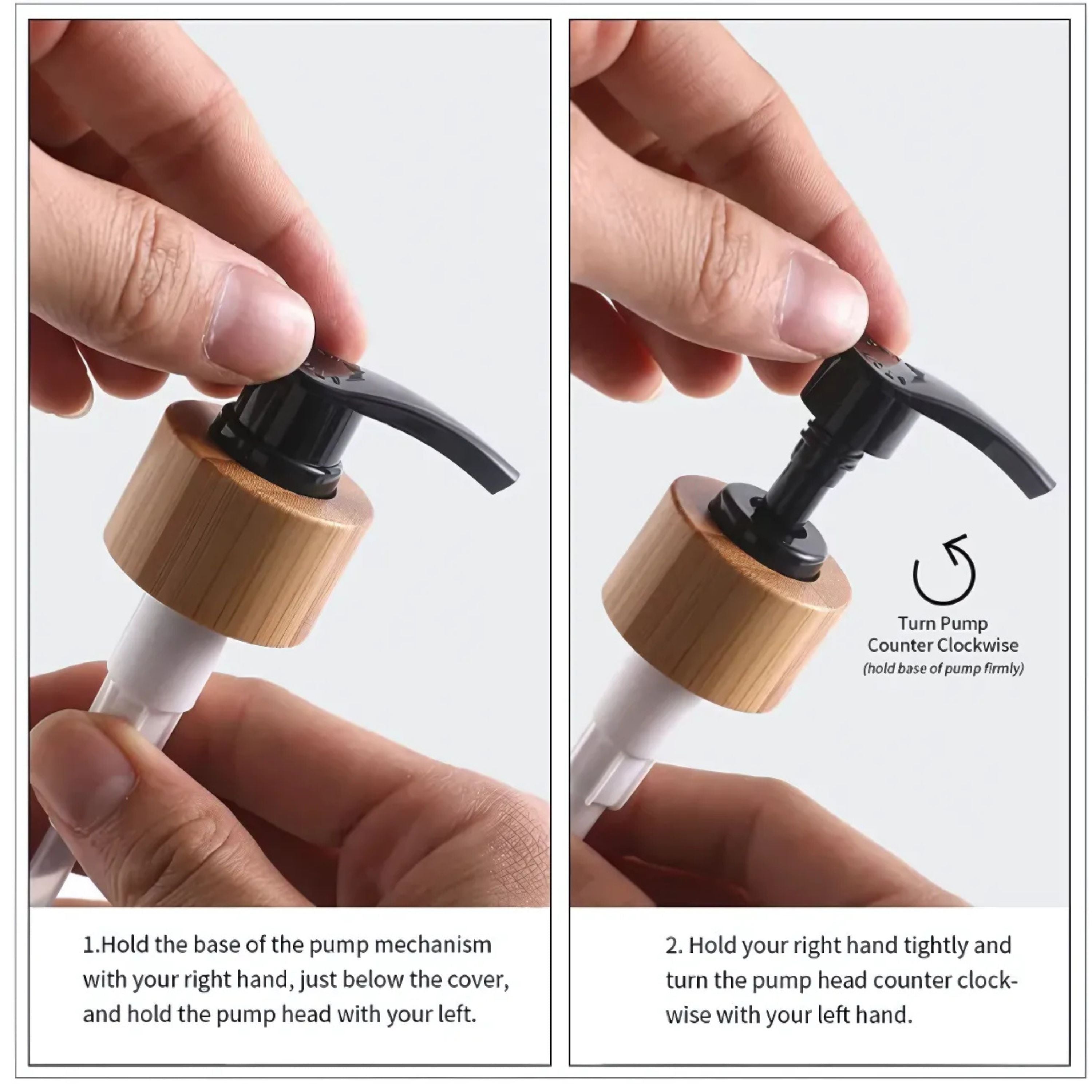 Kitcheniva Plastic Soap Dispenser Set with Bamboo Tray - For Bathroom and Kitchen, Black