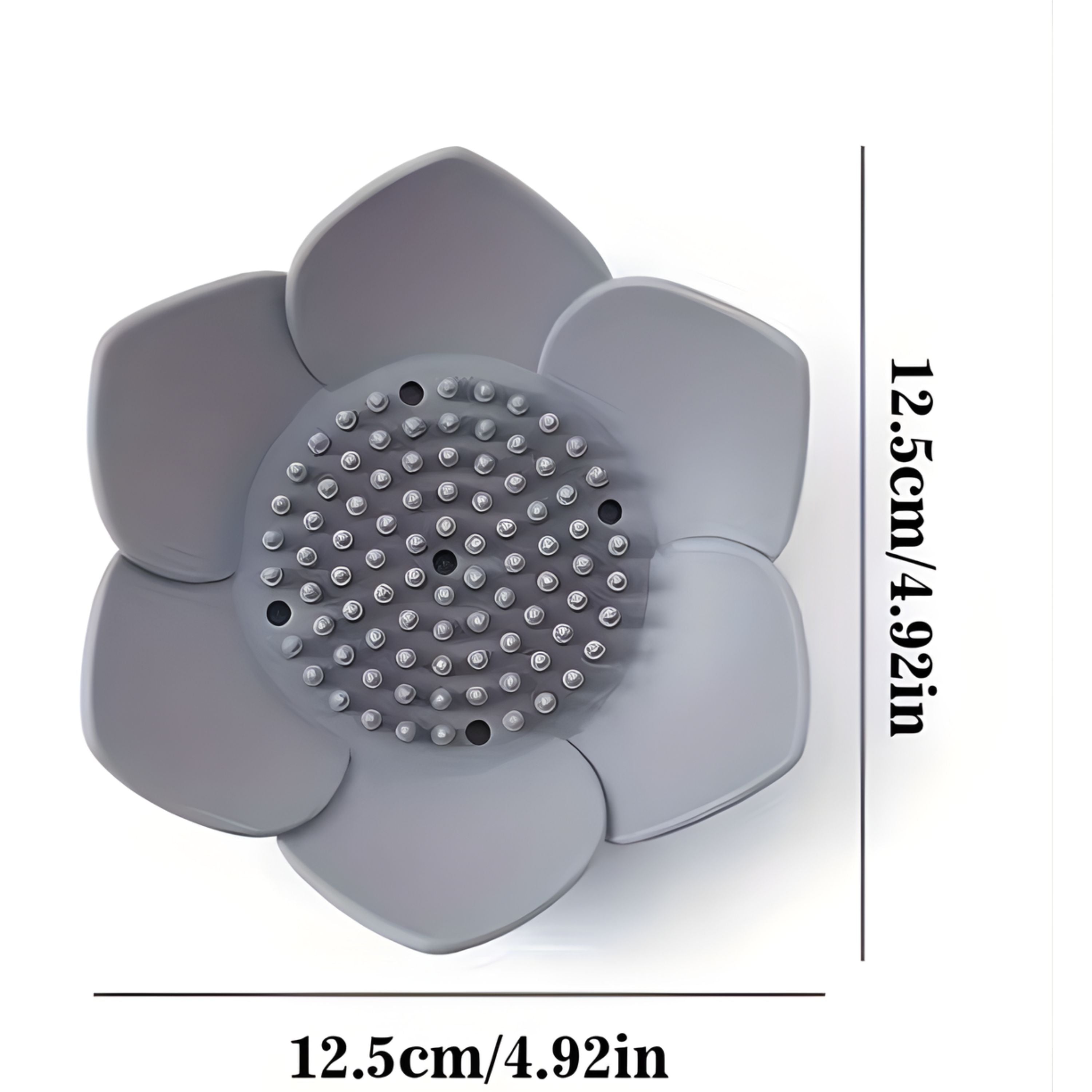 Kitcheniva Silicone Self-Draining Flower Soap Dish 2 Pcs, Gray