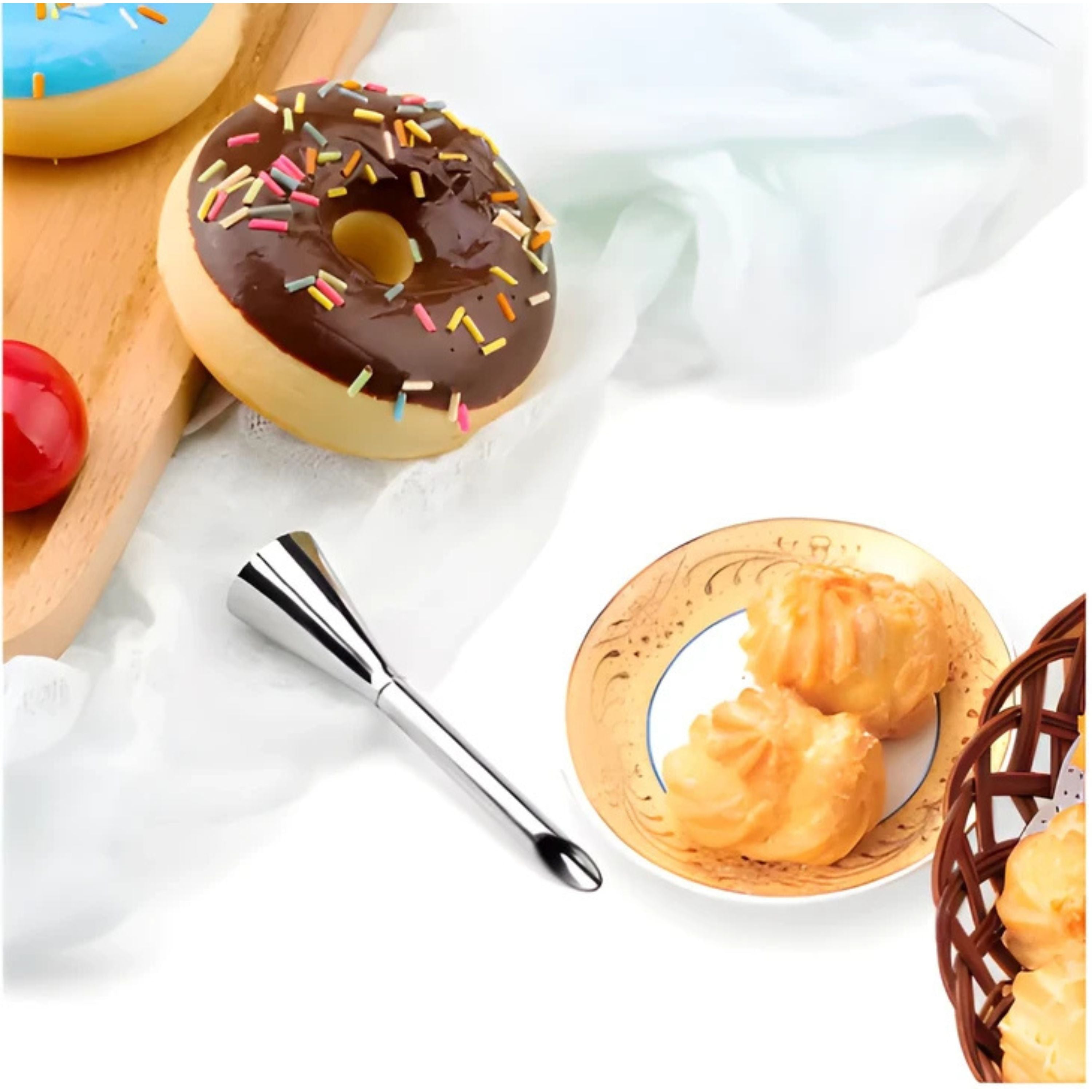 Kitcheniva Reusable Silicone Piping Bag with Accessories, 11 Pcs Set, Pink