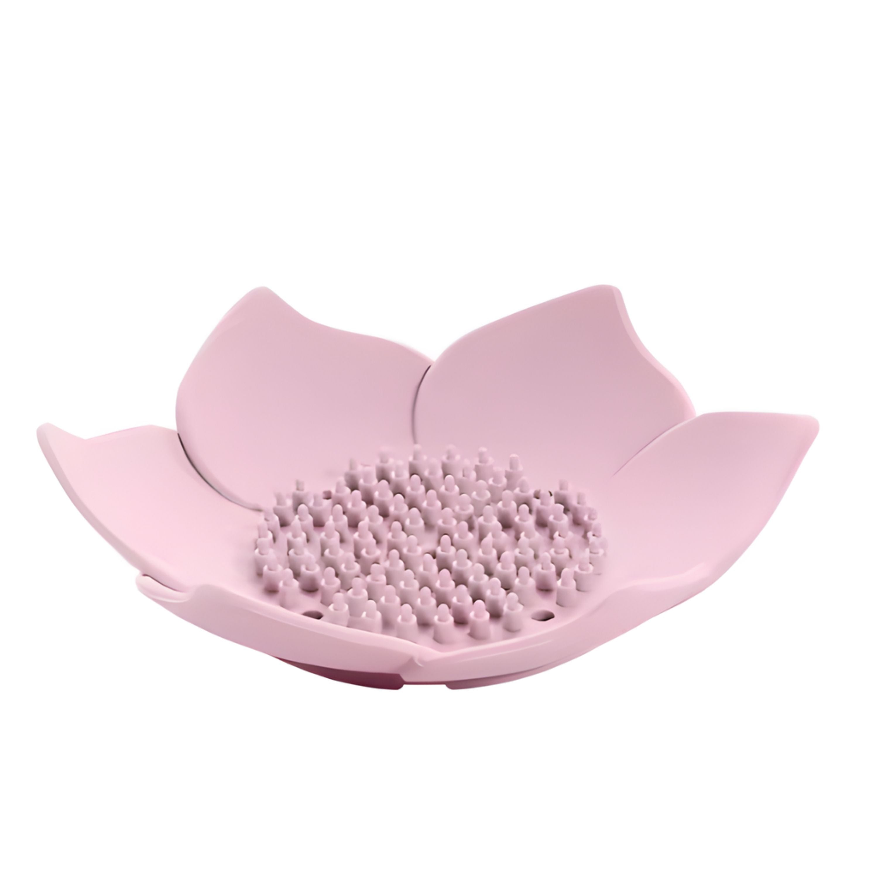 Kitcheniva Silicone Self-Draining Flower Soap Dish 2 Pcs, Pink