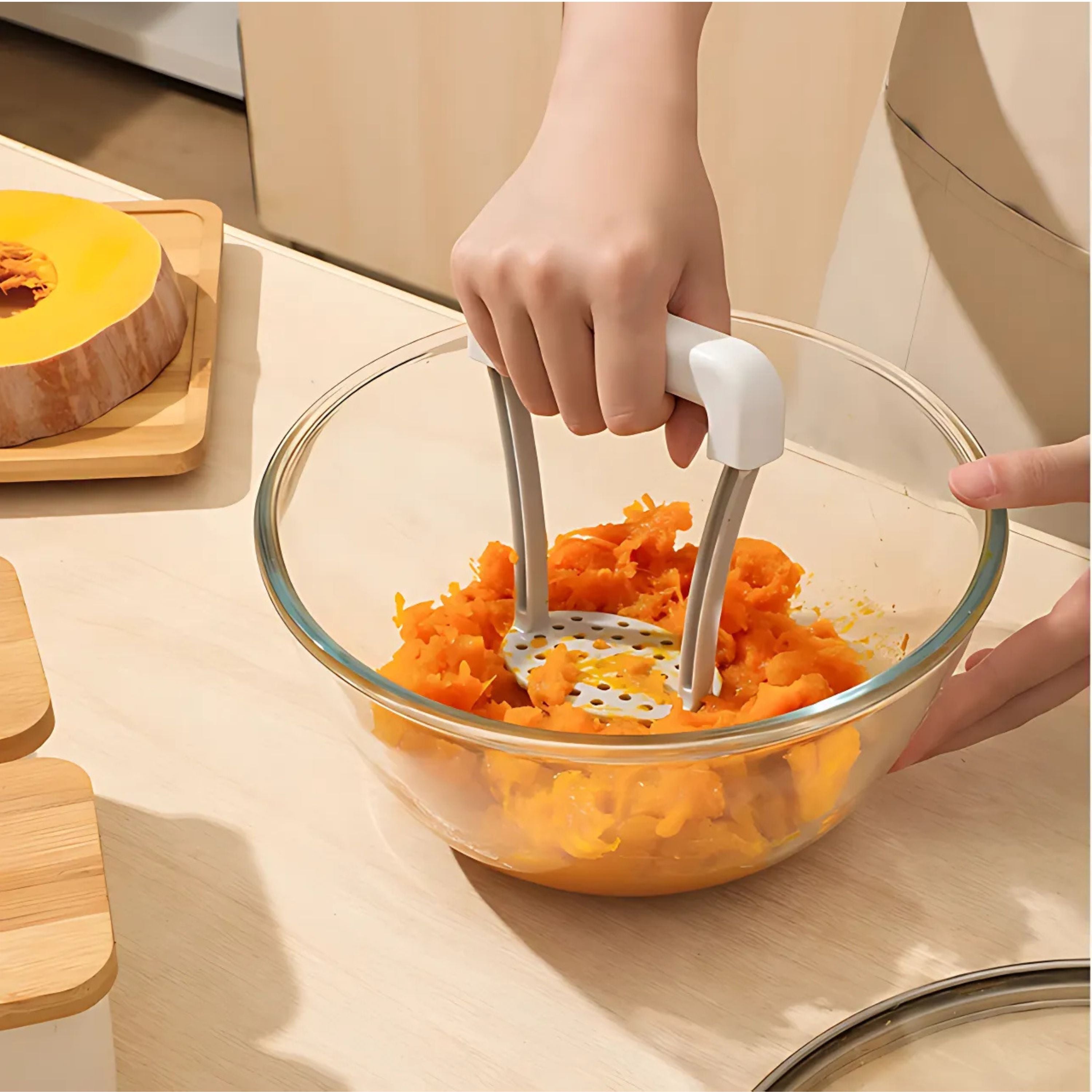 Kitcheniva Plastic Potato Masher - For Mashing Potatoes & More