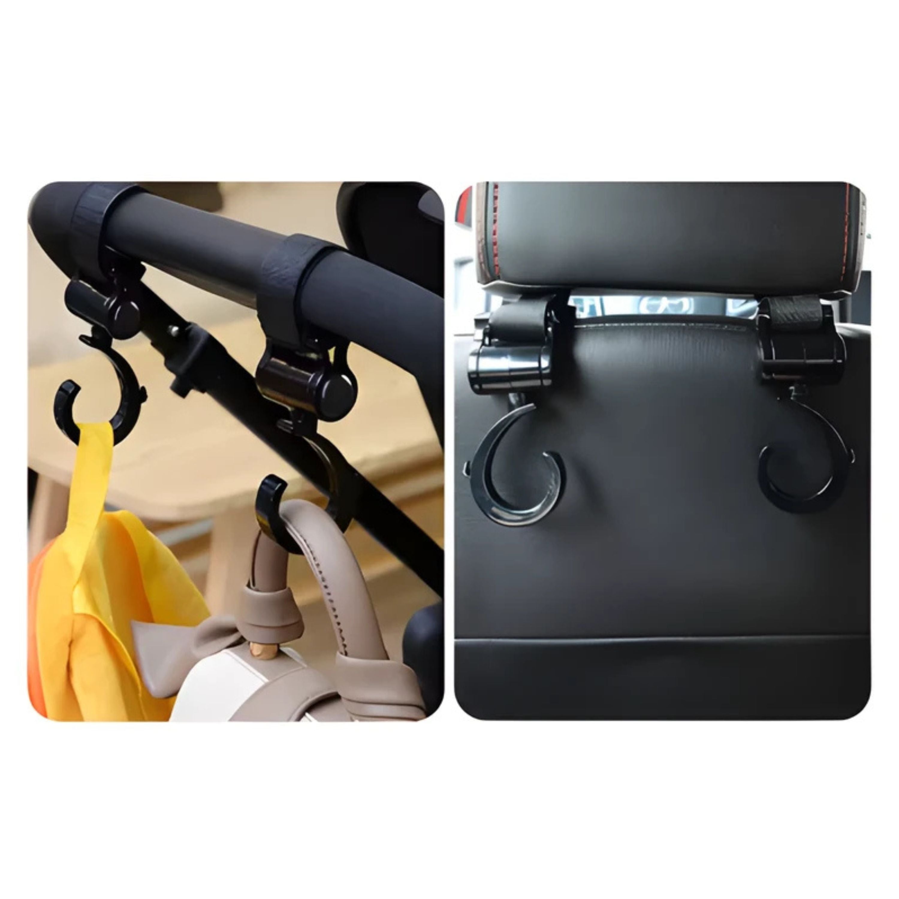 Kitcheniva Multi-purpose Stroller Hook for Diaper Bag Black 2 Pcs