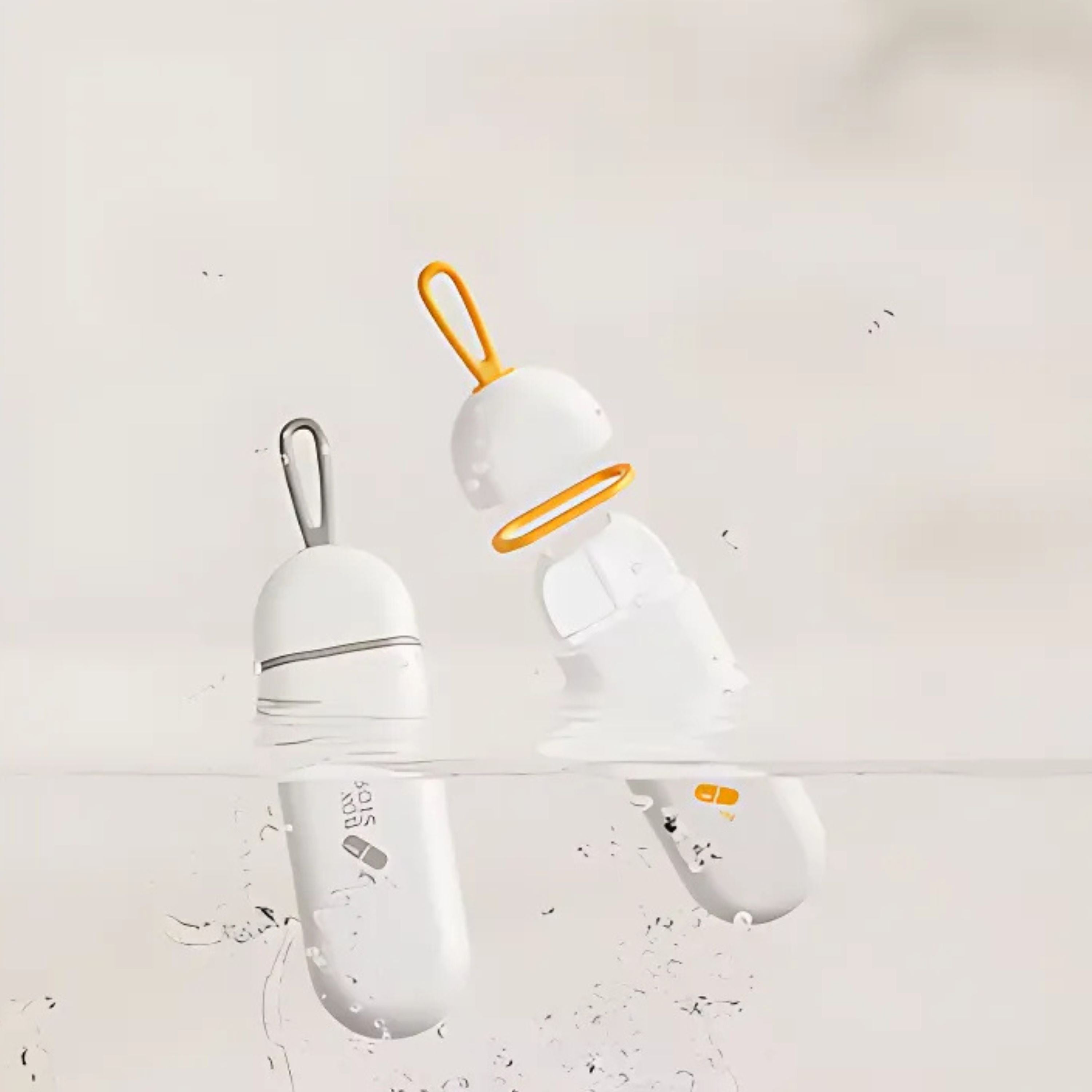 Kitcheniva Portable Small Pill Box 3 Compartments - For Medication and Vitamins, White