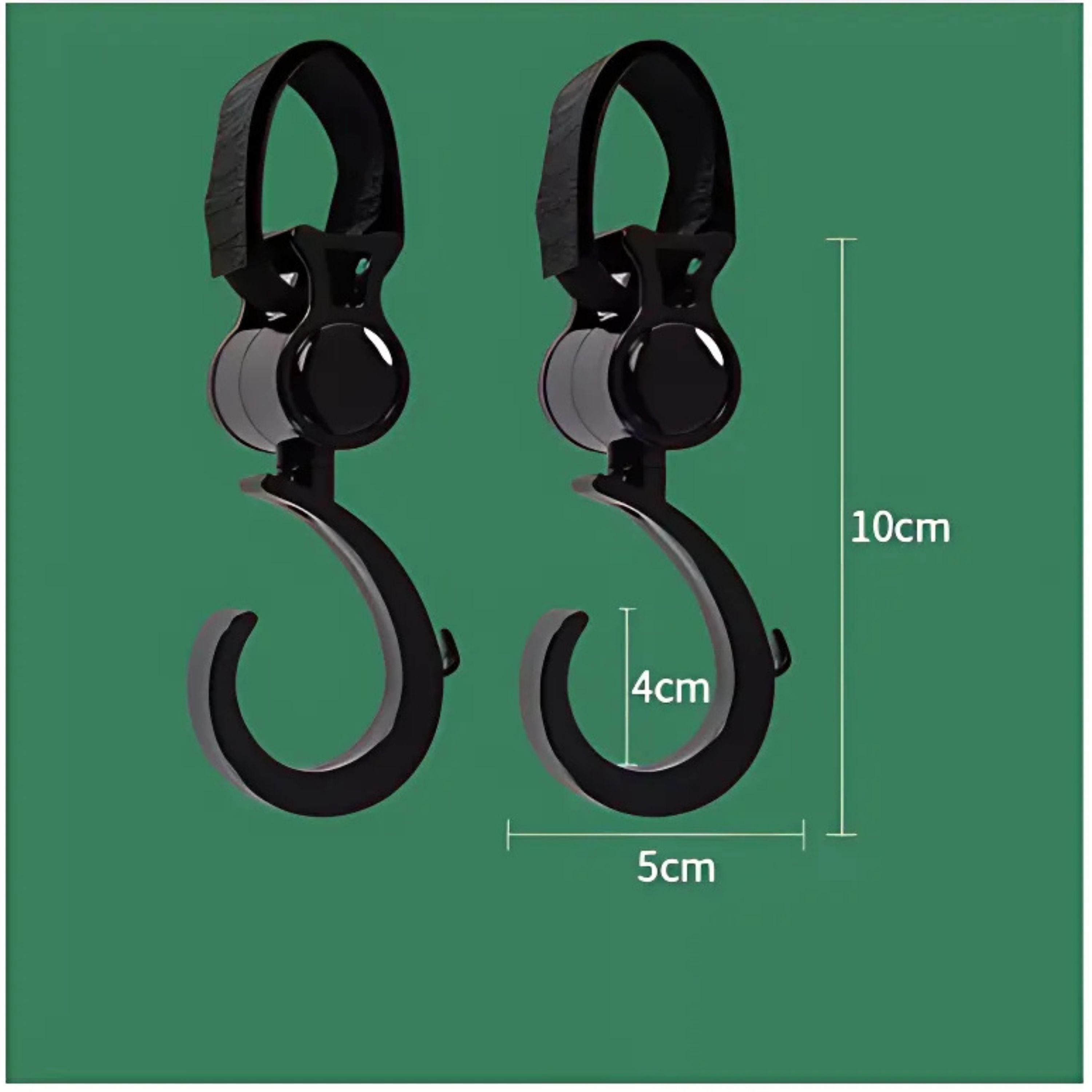 Kitcheniva Multi-purpose Stroller Hook for Diaper Bag Black 2 Pcs