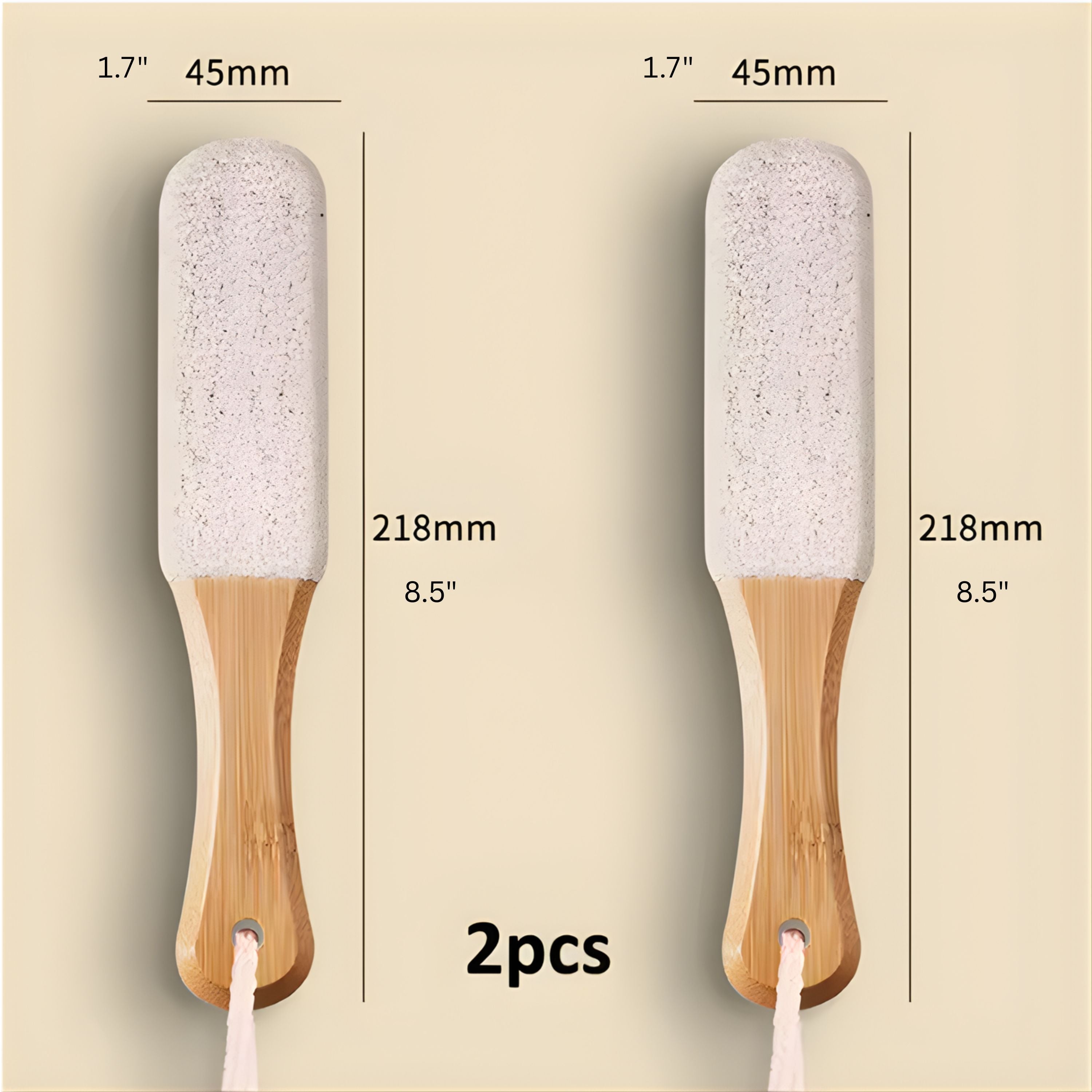 Kitcheniva Pumice Stone Foot File - Callus Remover for Feet (2 Pack, White)