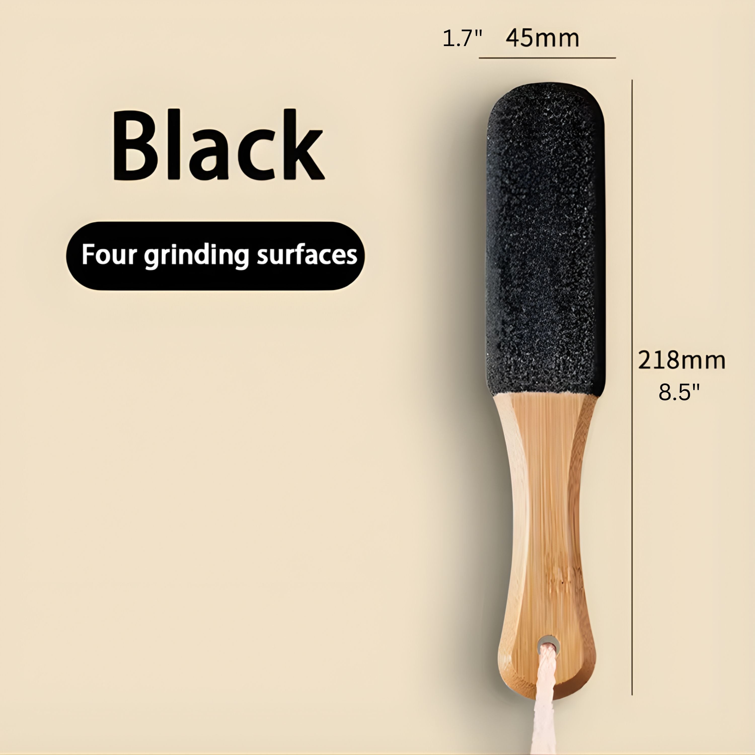 Kitcheniva Pumice Stone Foot File - Callus Remover for Feet (1 Pack, Black)