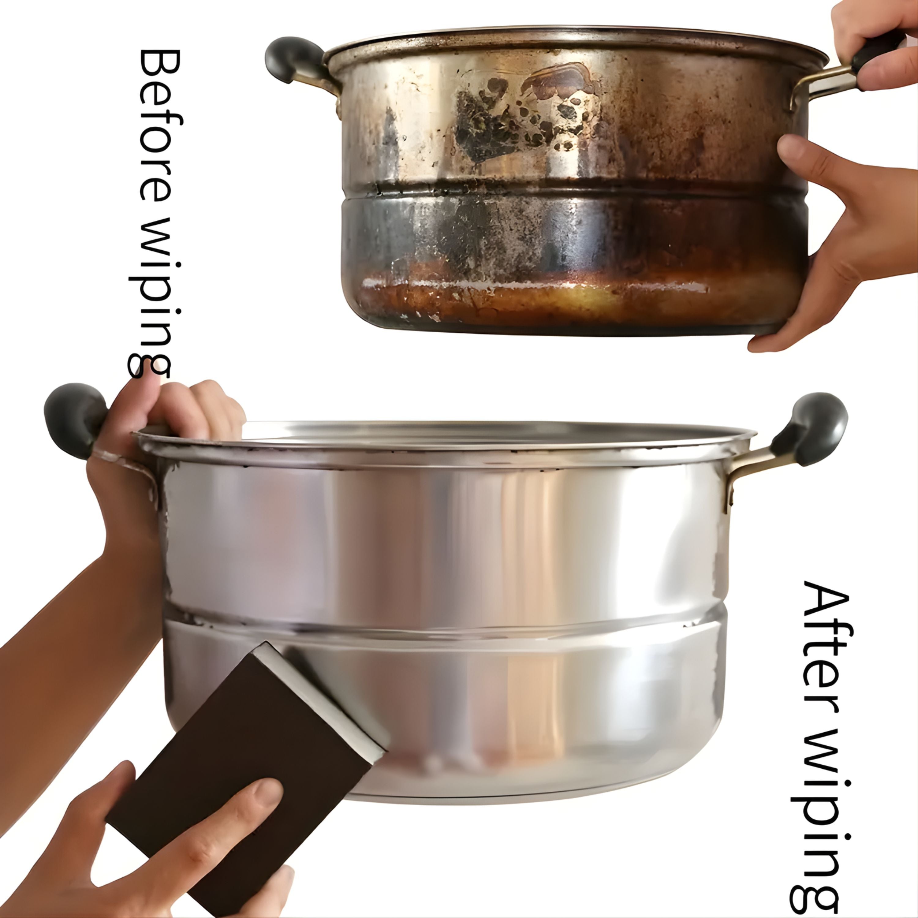 Kitcheniva Magic Wipe Pot & Pan Descaling Scour Pad (3 Pack) - Scrubbing Pads for Rust & Scale Removal