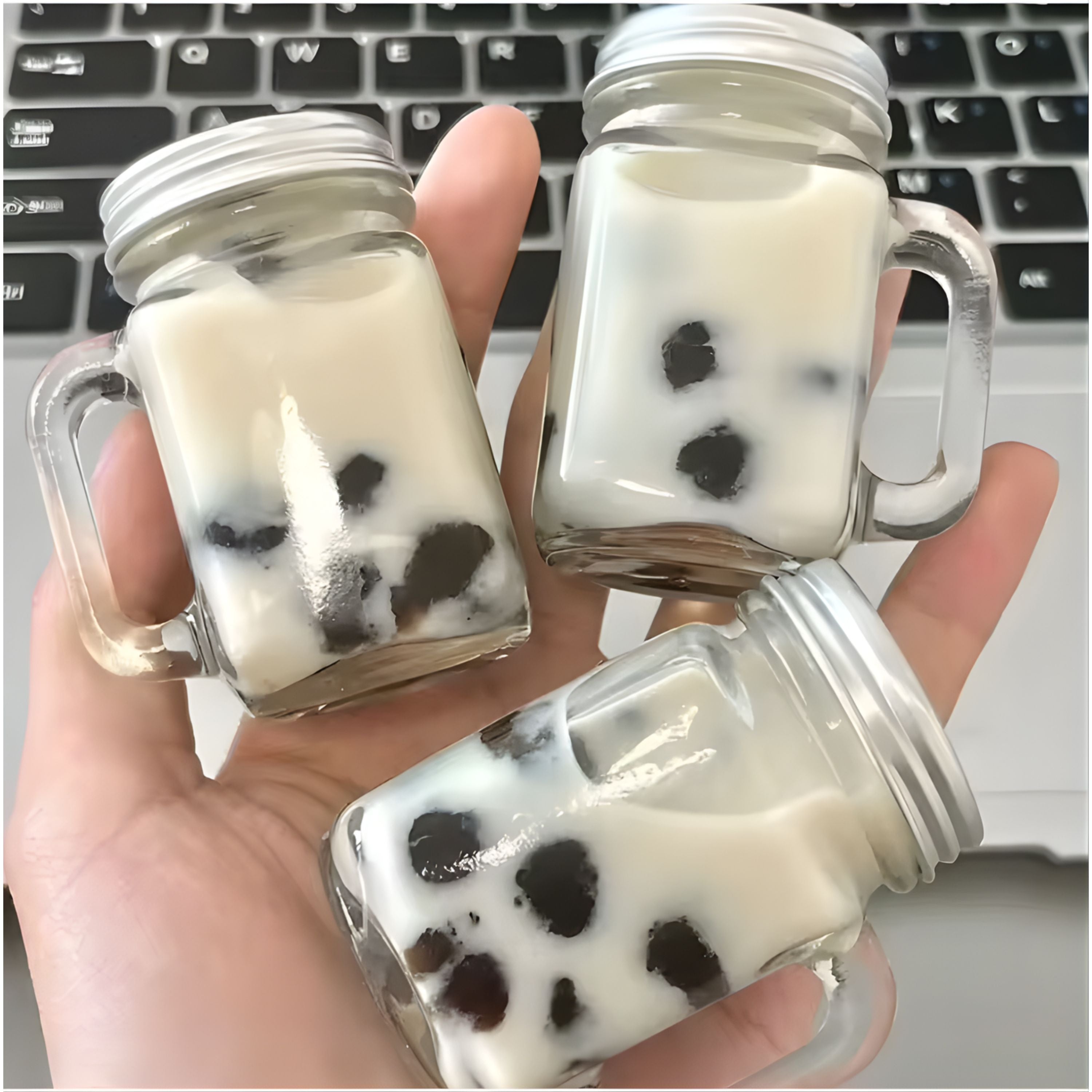 Kitcheniva Mini Leakproof Glass Mason Jars (4 Pcs) - For Expresso, Jam & Honey