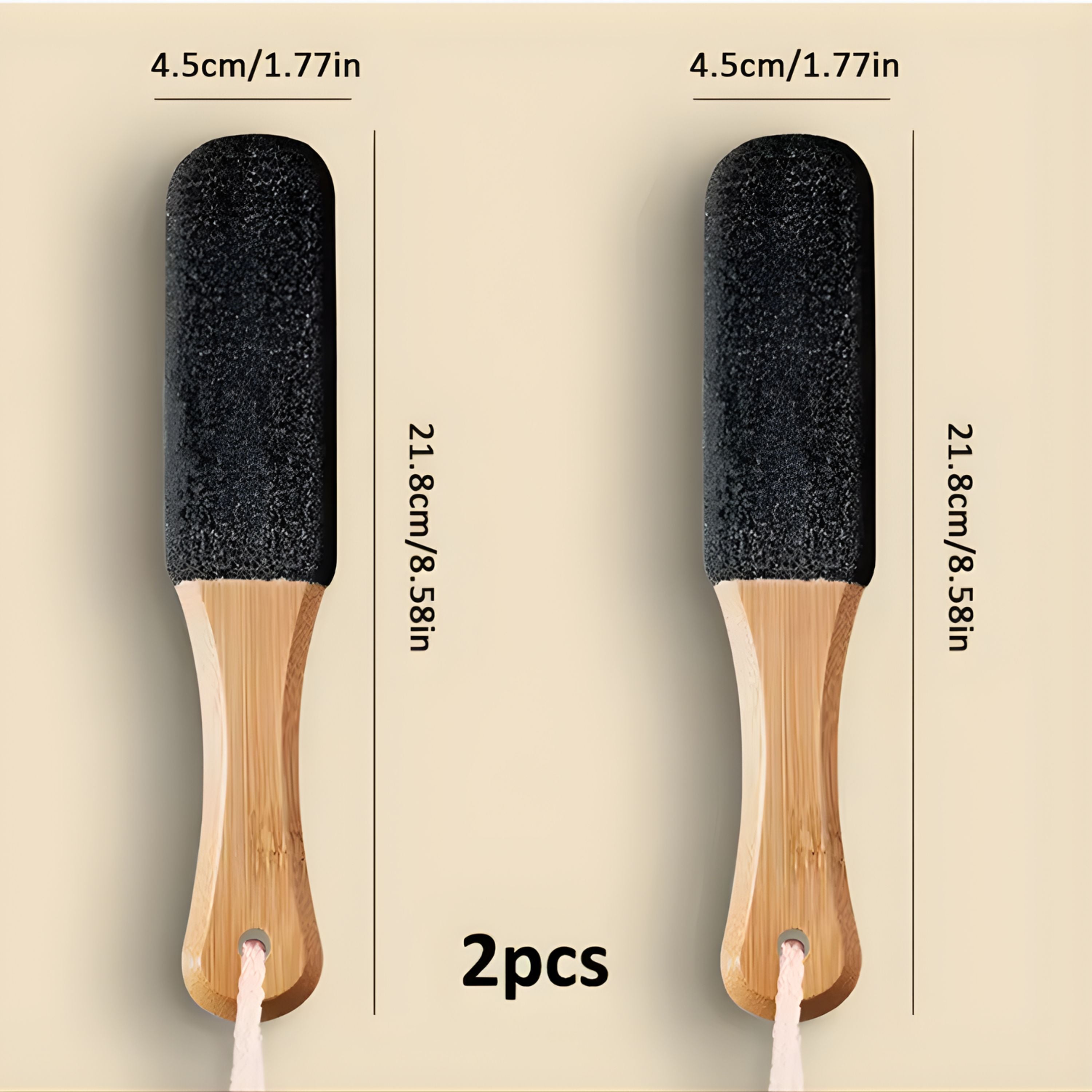 Kitcheniva Pumice Stone Foot File - Callus Remover for Feet (2 Pack, Black)