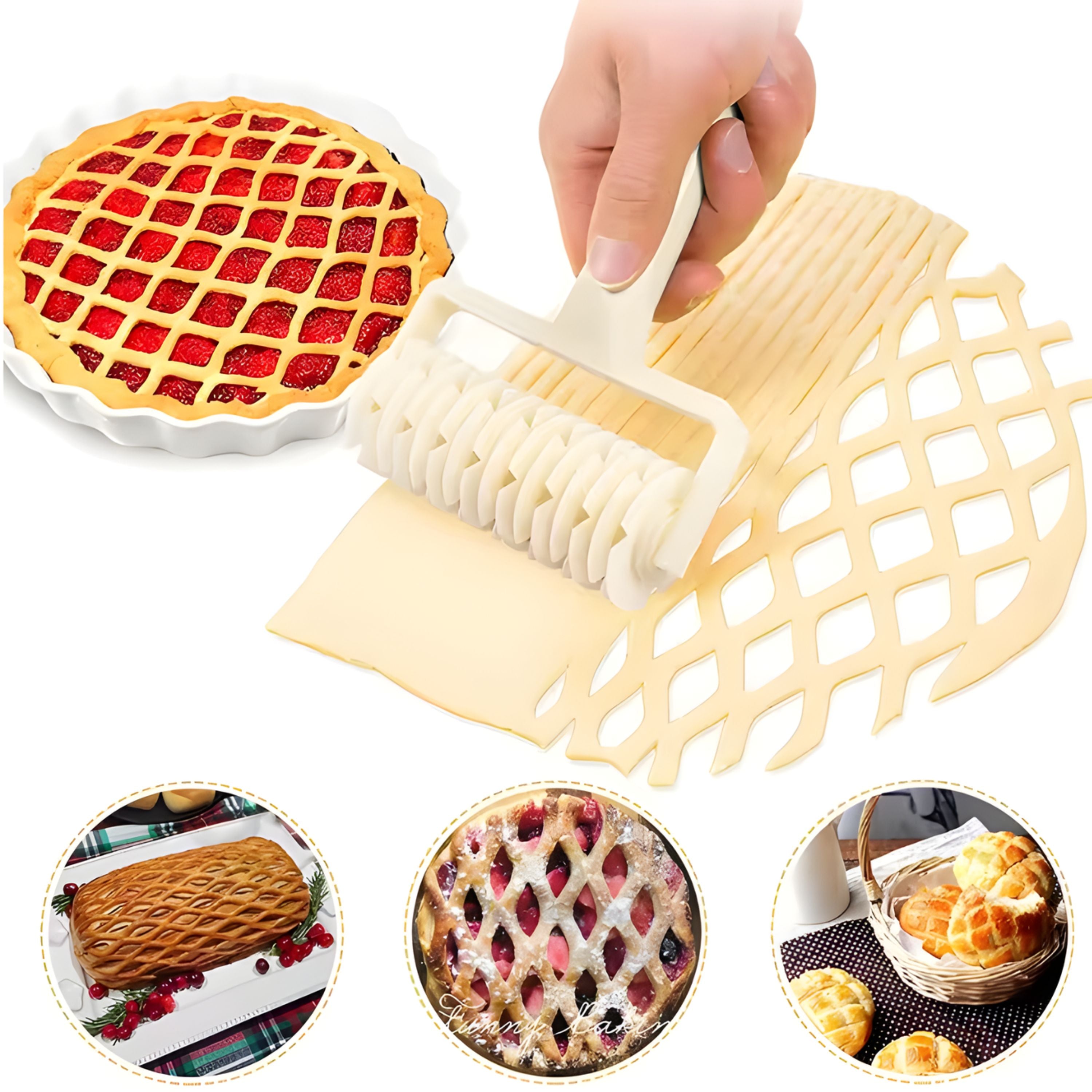 Kitcheniva Lattice Dough Cutter for Pies and Pastries