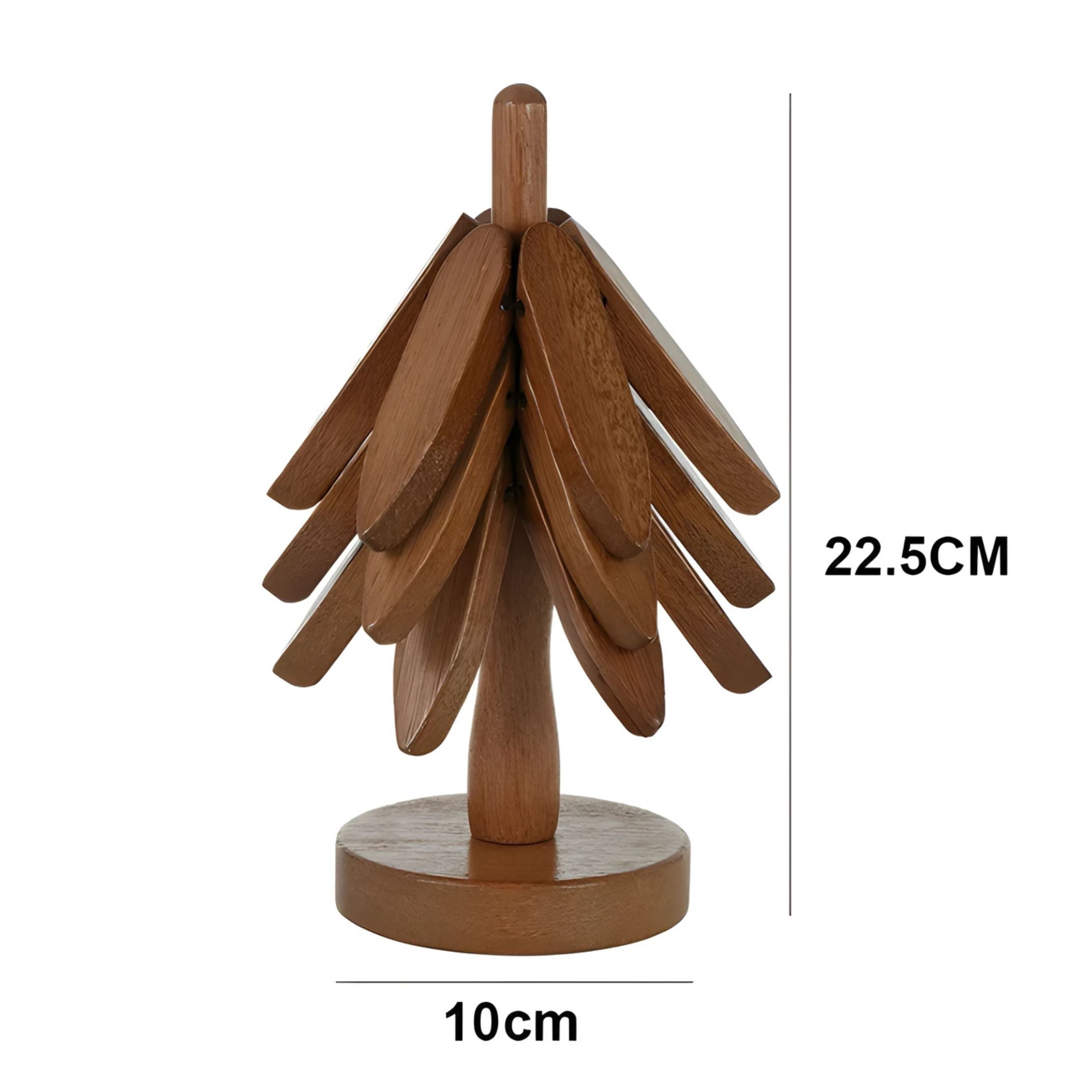 Kitcheniva Tree Design Wooden Trivets - Heat Resistant Bamboo Coasters for Hot Cups, Mugs, and Pots