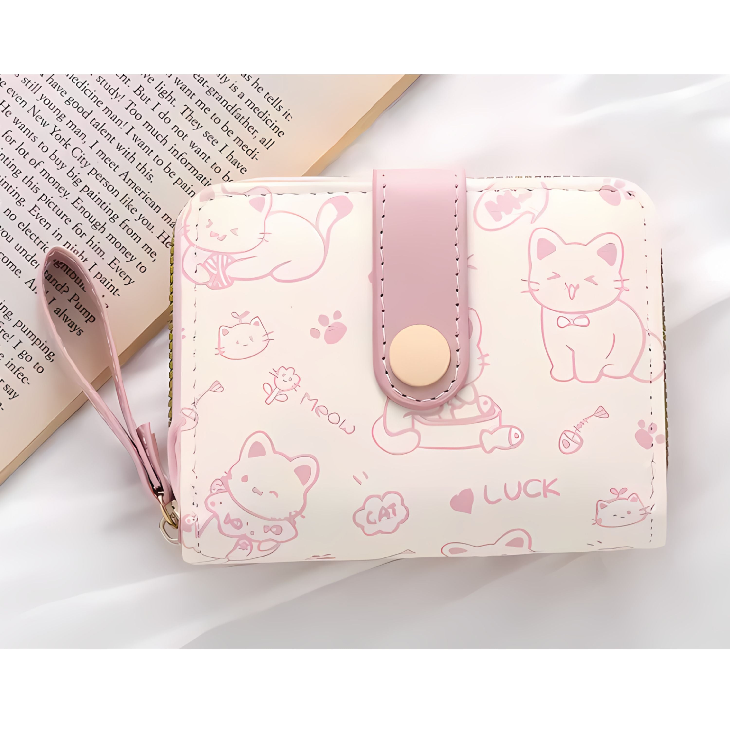 Kitcheniva Cute Cat Wallet, Pink