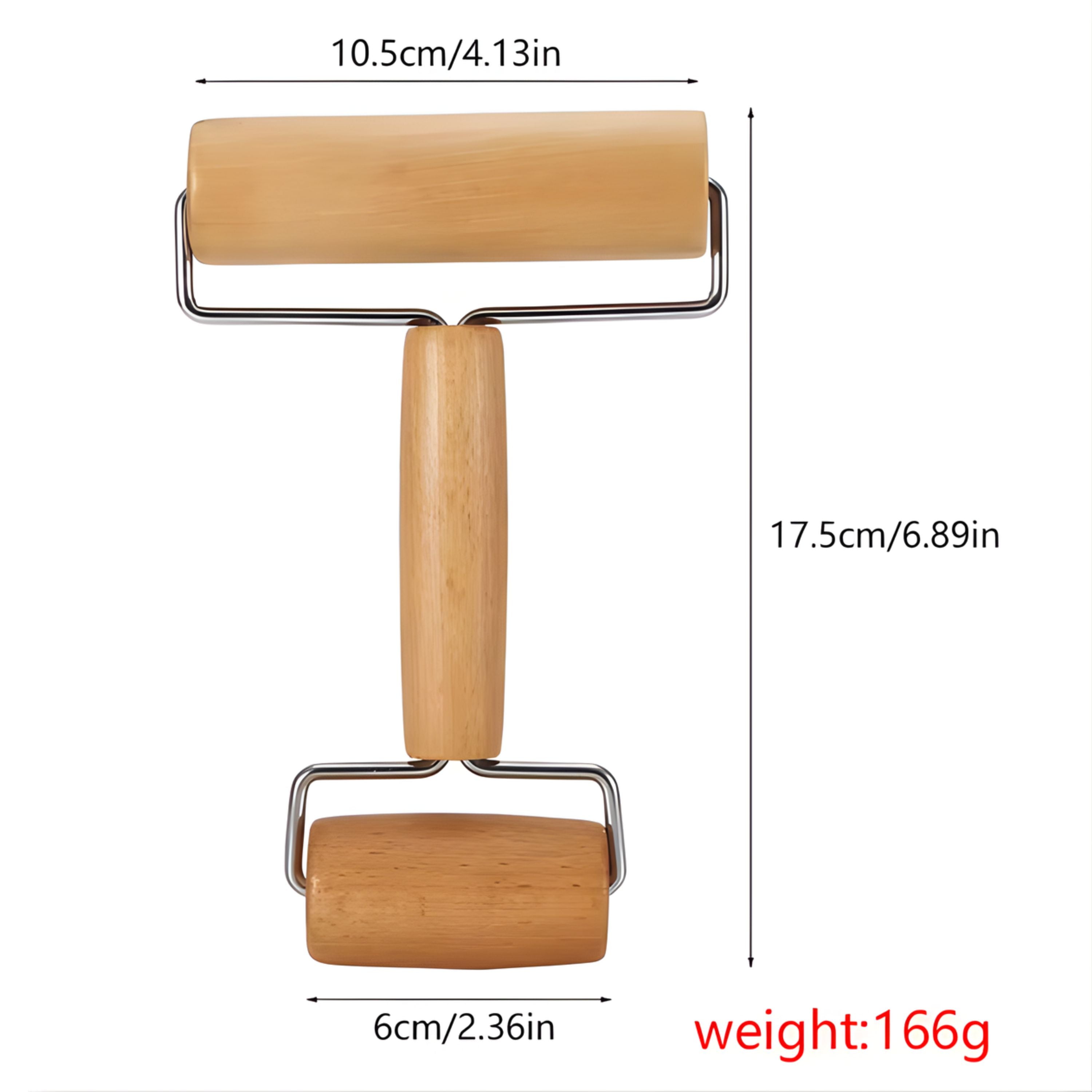 Kitcheniva Double-Headed Wooden Dough Rolling Pin - For Pizza, Pastry, Pie