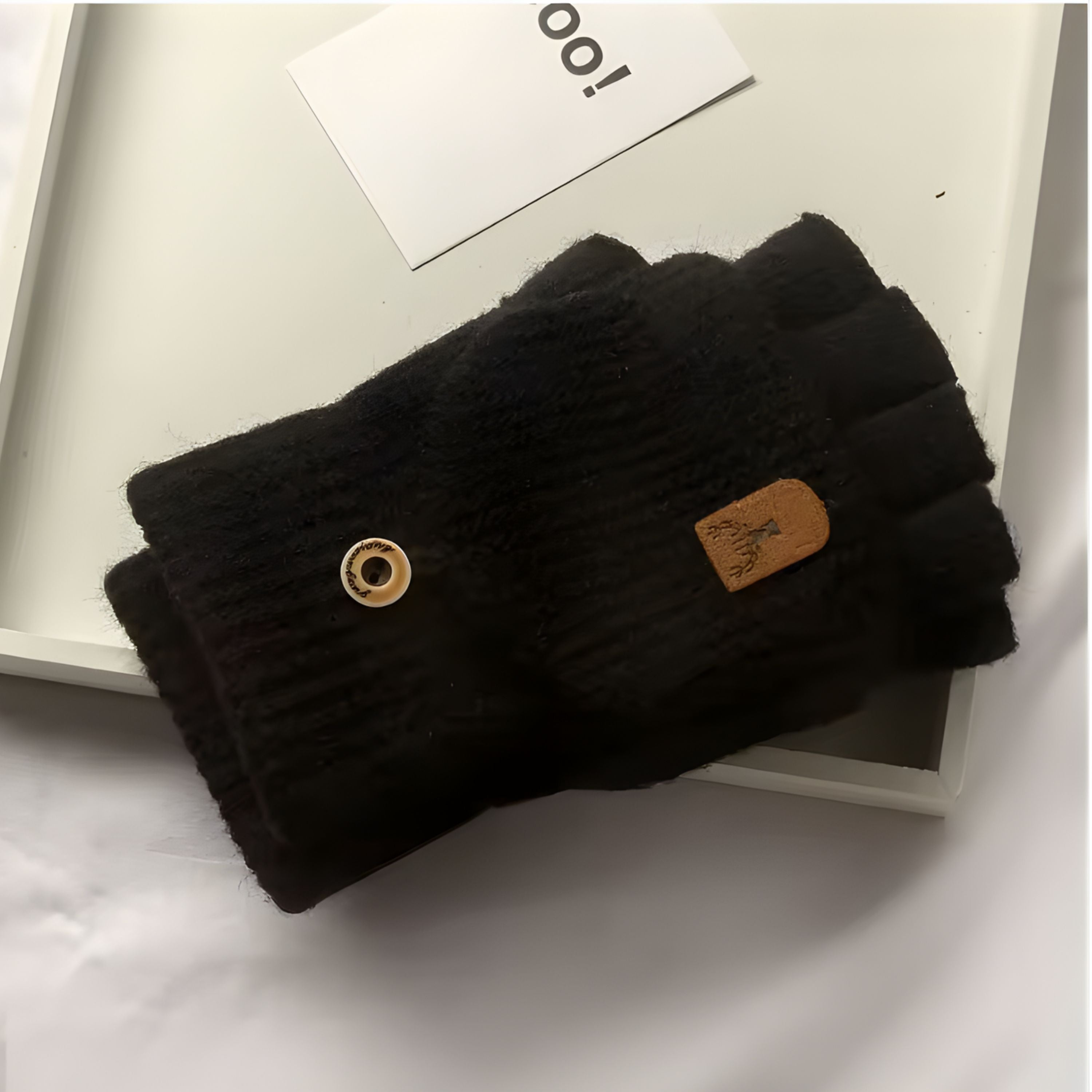 Kitcheniva Convertible Fingerless Winter Gloves Black – Flip-Top Mittens