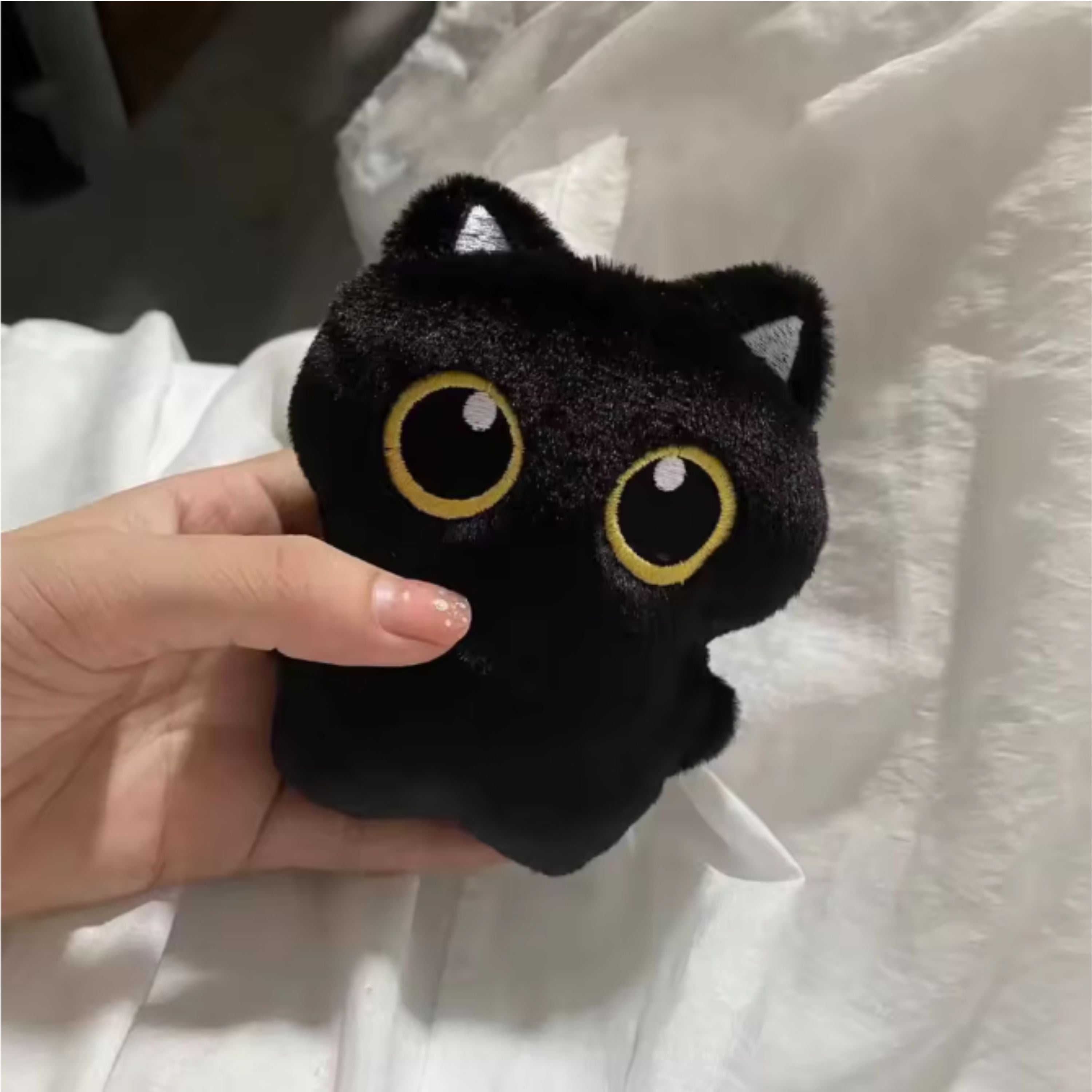Kitcheniva 4" Small Black Cat Plush Toy Pendant